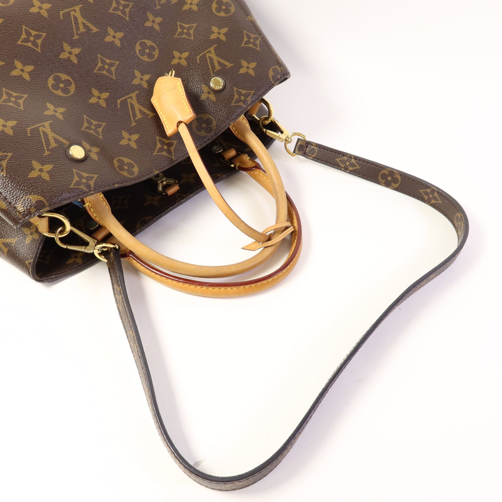 LOUIS VUITTON Monogram Montaigne MM金扣手挽肩背兩用袋
