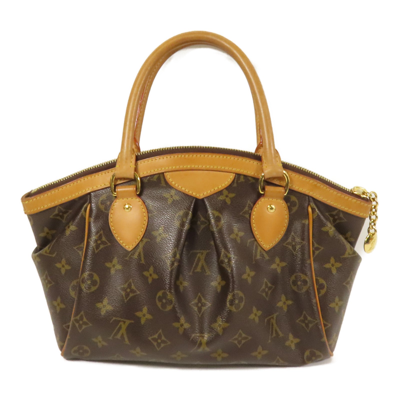 LOUIS VUITTON Monogram Tivoli PM金扣手挽袋棕色