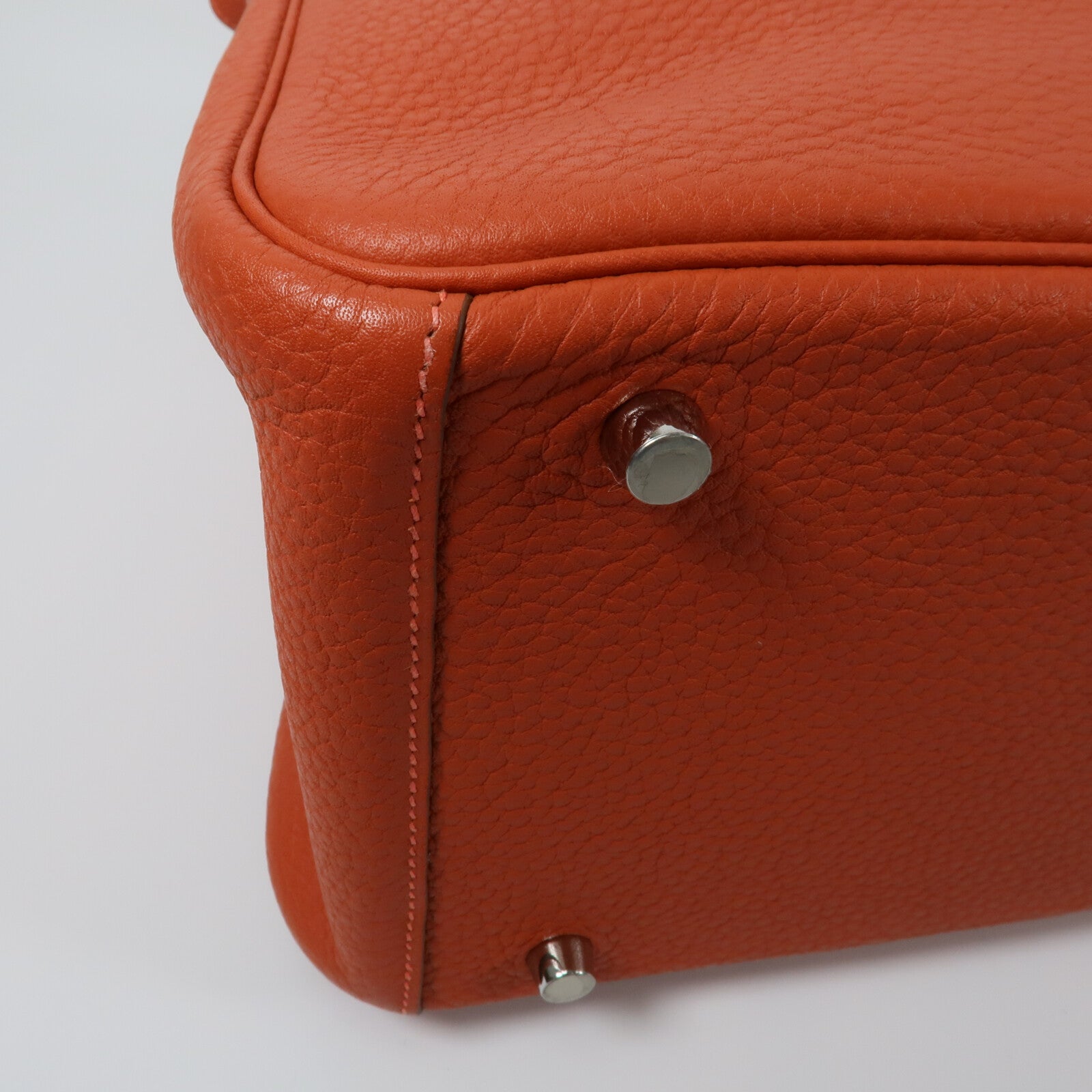 HERMES Clemence皮革Lindy 30手挽肩背兩用袋Orange Poppy