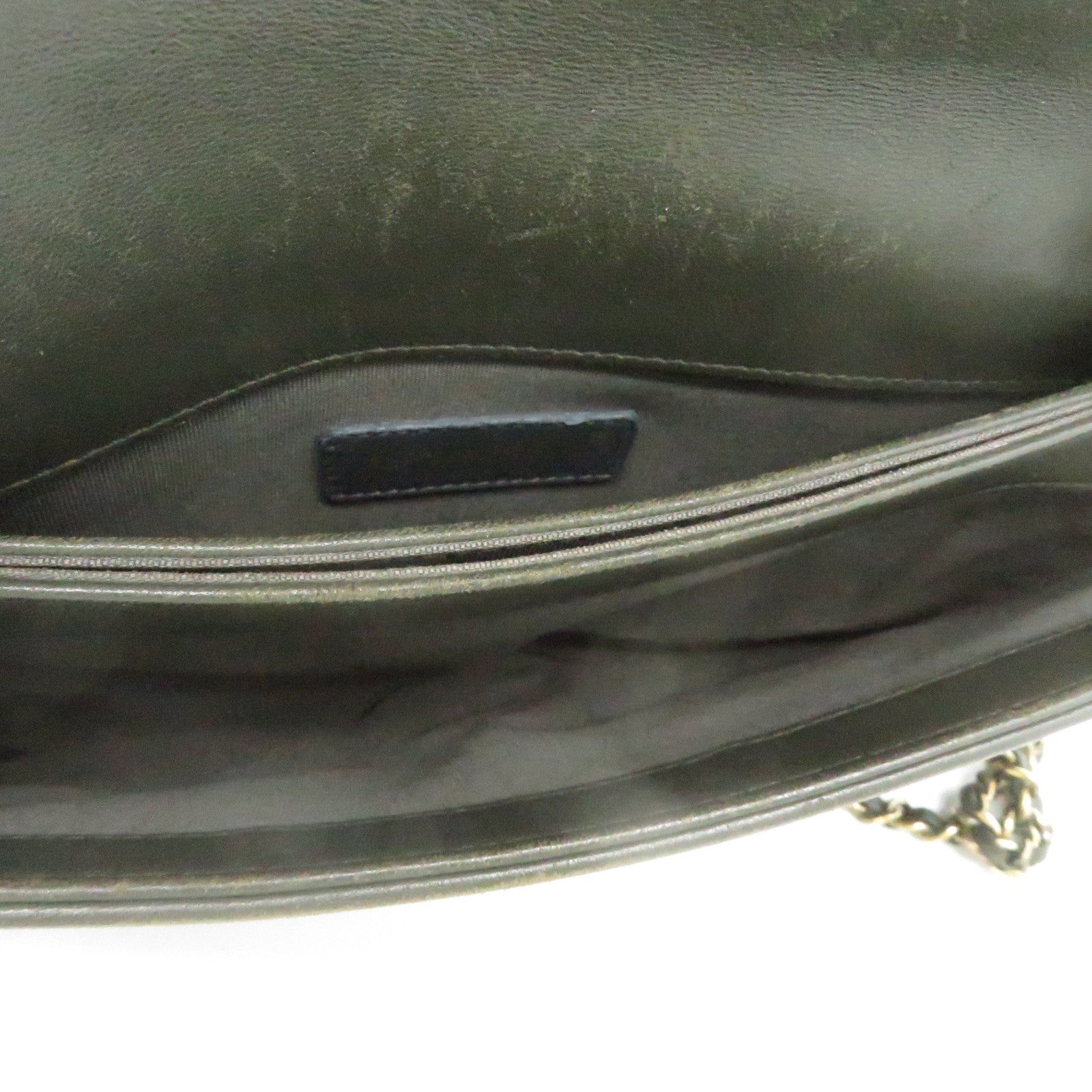 CHANEL 【清倉大減價】牛皮皮革Chain Shoulder金扣鏈帶肩背袋灰色
