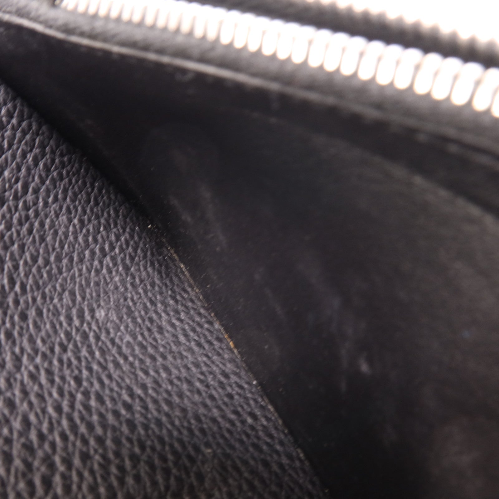 HERMES Togo皮革Dogon Compact銀扣錢包Noir