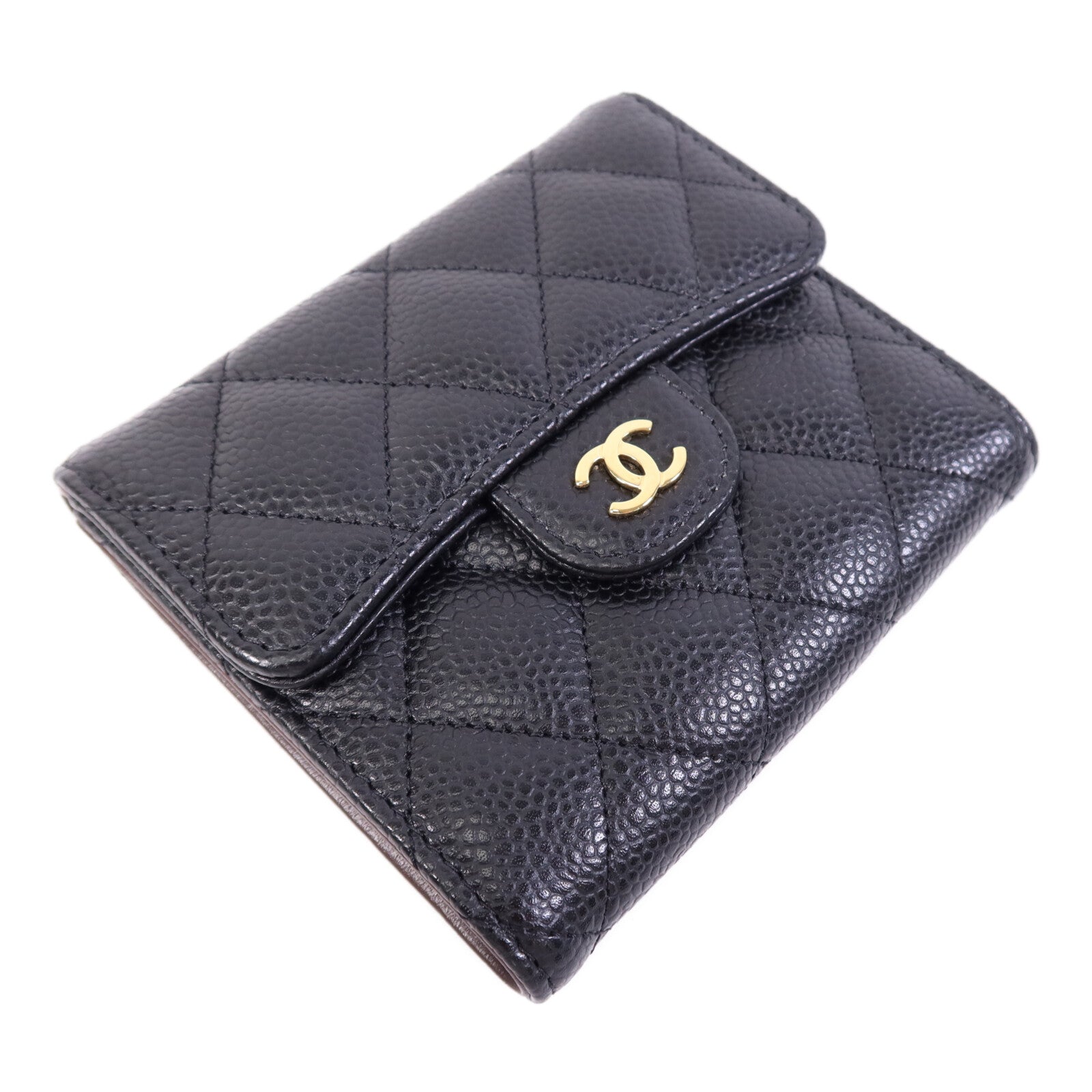 CHANEL 牛皮皮革Wallet金扣錢包