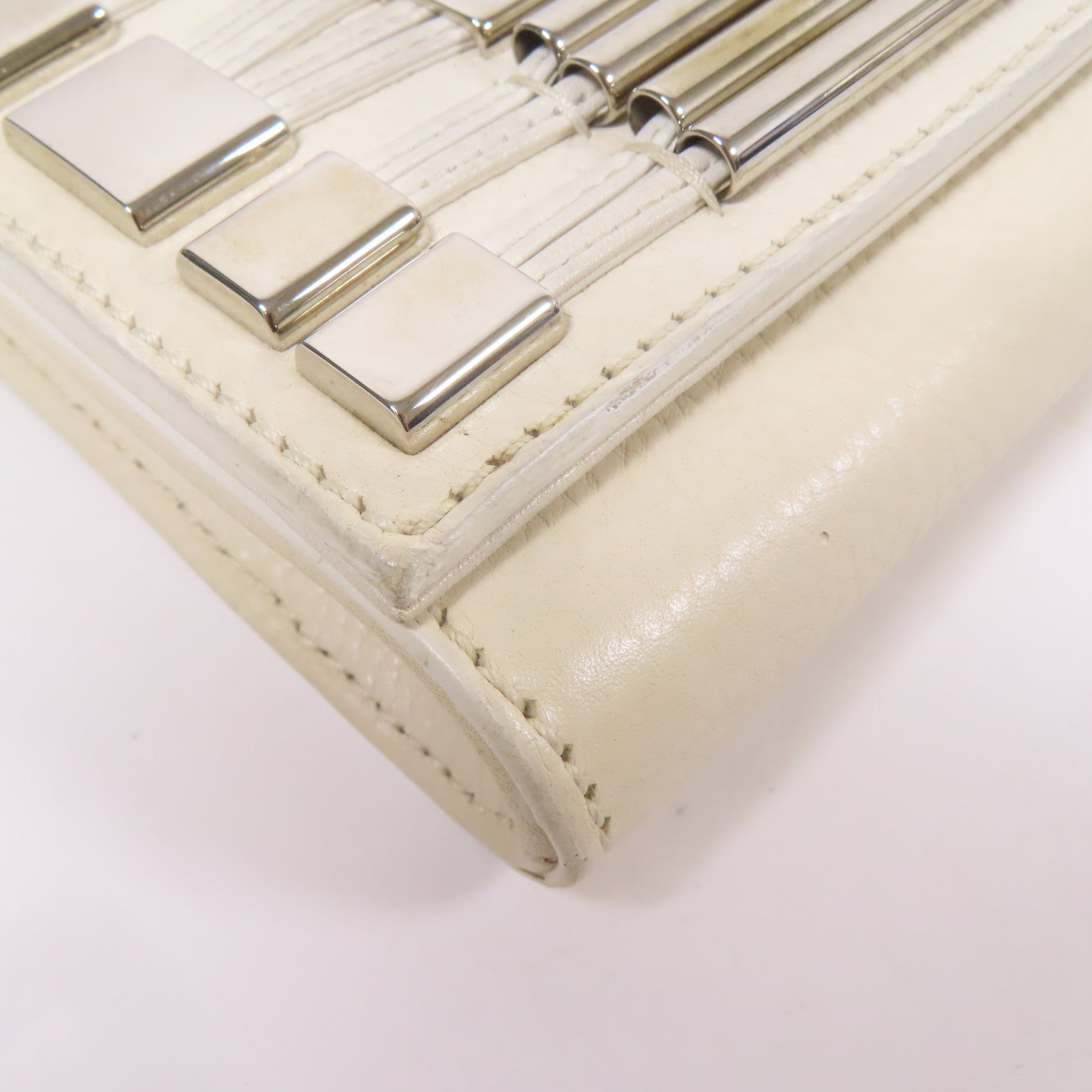 GUCCI 皮革Clutch Bag銀扣手拿包