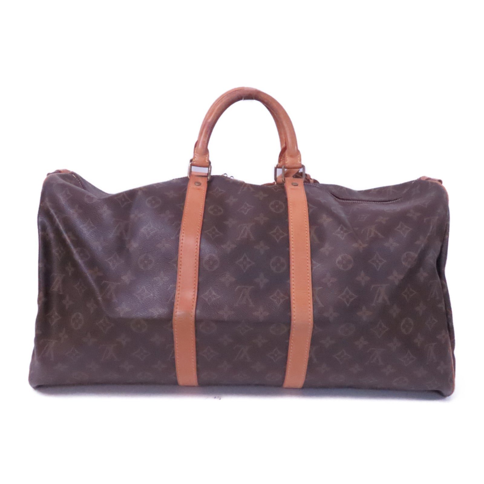 LOUIS VUITTON Monogram Keepall 55 Bandouliere金扣手挽肩背兩用袋啡色