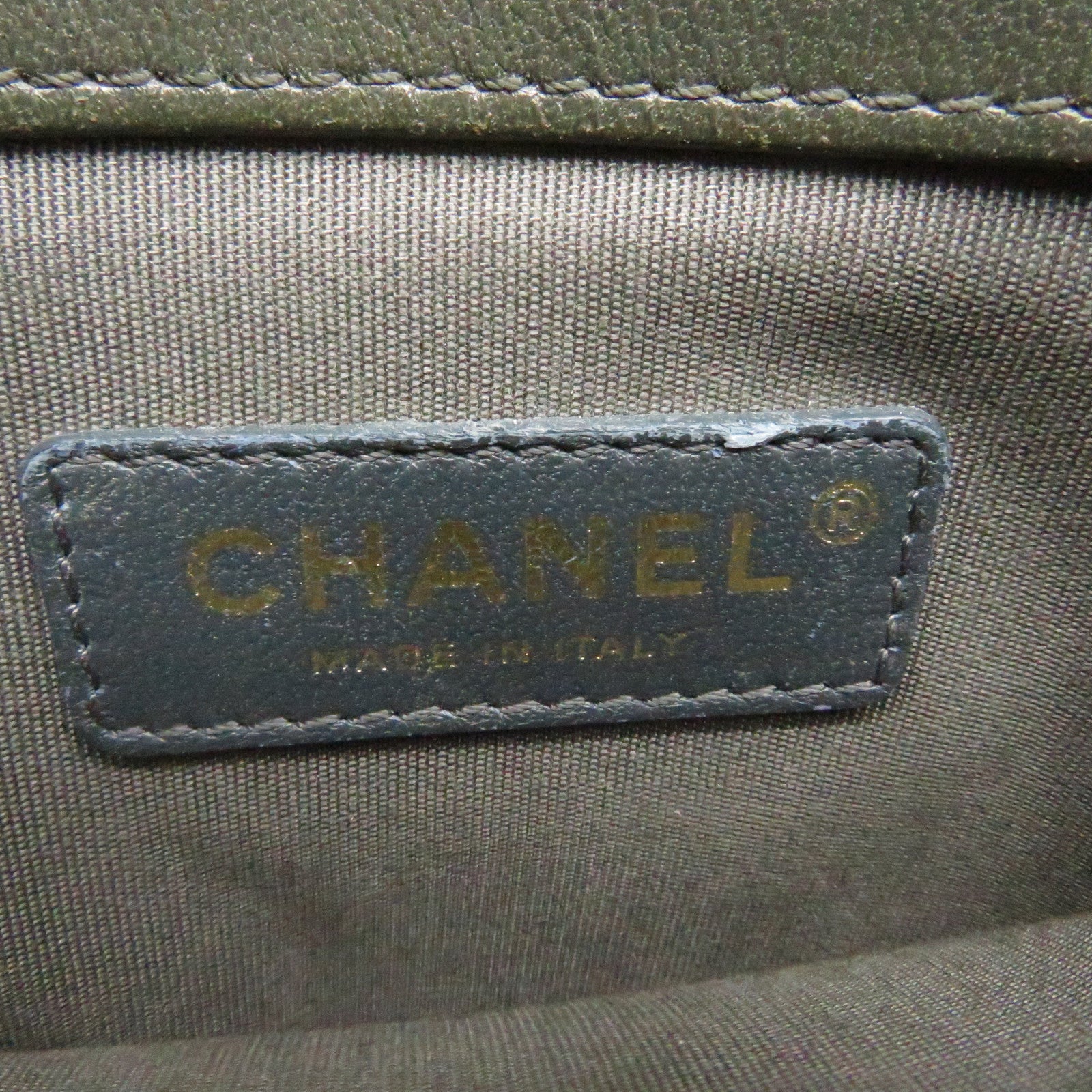 CHANEL 【清倉大減價】牛皮皮革Chain Shoulder金扣鏈帶肩背袋灰色