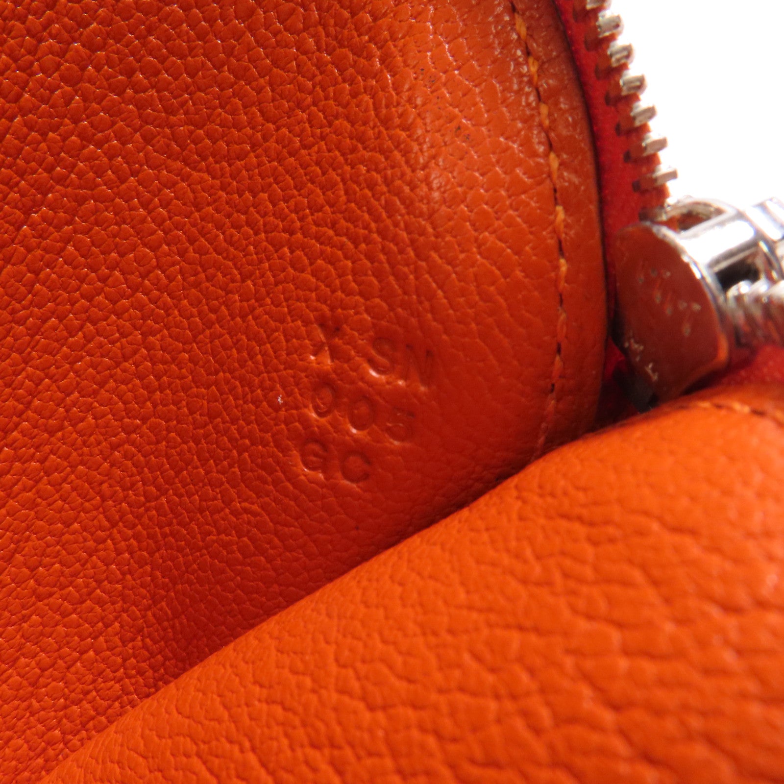HERMES Chevre皮革Tutti Frutti銀扣零錢包Orange