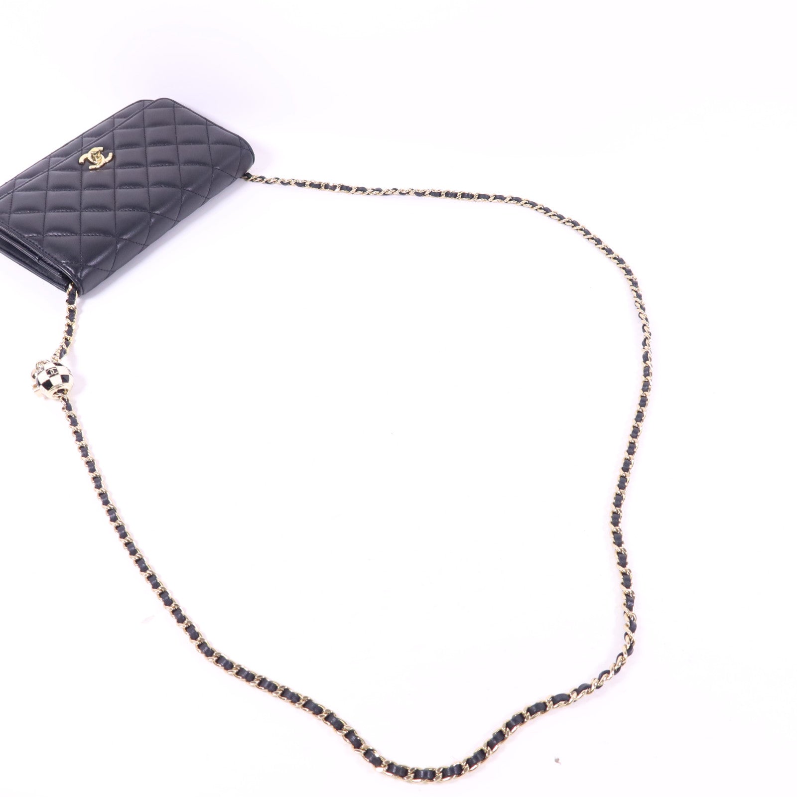 CHANEL 羊皮皮革WOC Wallet On Chain金扣鏈帶肩背袋