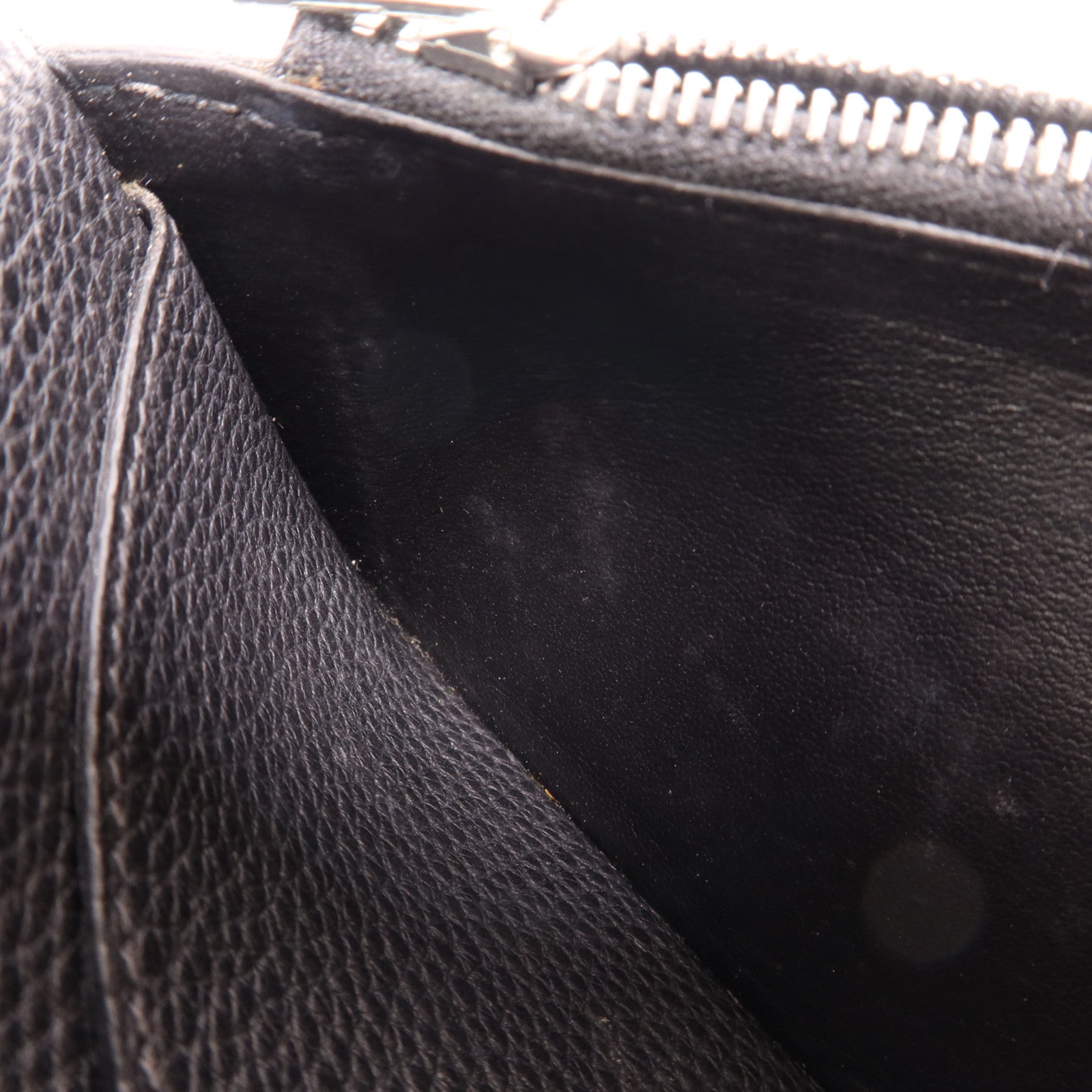 HERMES Togo皮革Dogon Compact銀扣錢包Noir