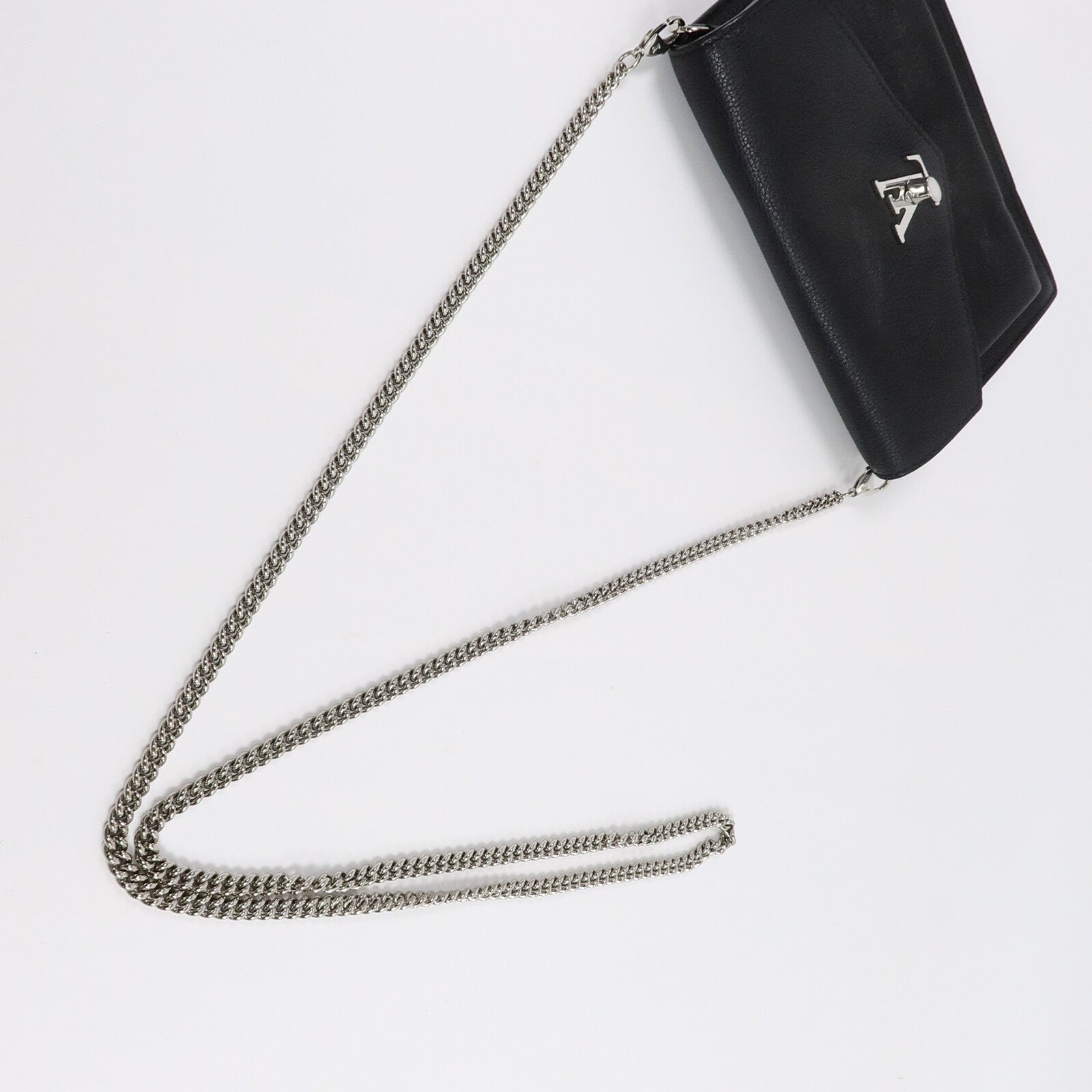 LOUIS VUITTON 牛皮皮革Mylockme銀扣鏈帶肩背袋