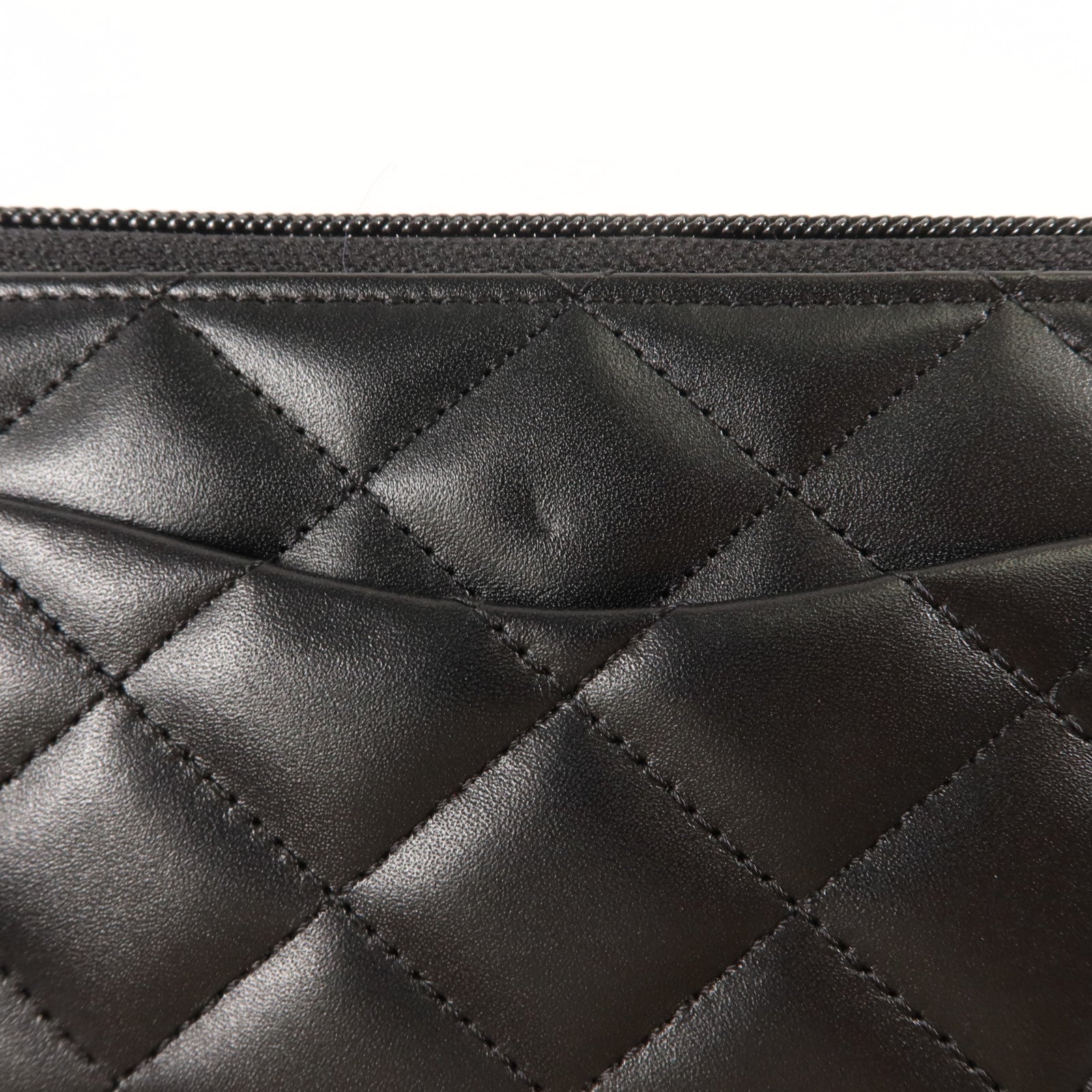CHANEL 牛皮皮革Cambon Zipper Long Wallet銀扣長錢包
