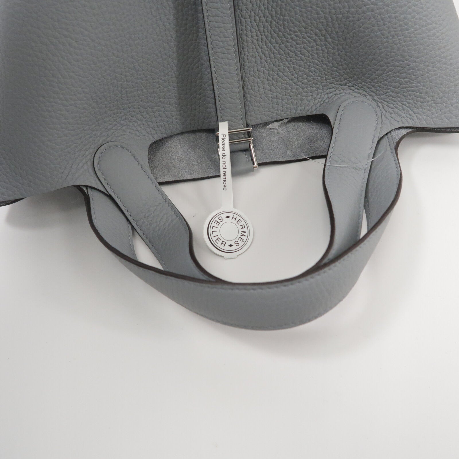 HERMES Clemence皮革Picotin PM手挽袋Gris Pantin