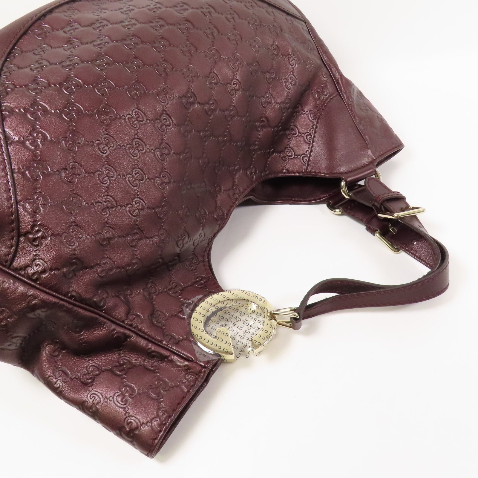 GUCCI GG GHW Guccissima Charlotte Shoulder Bag 203504 Leather Brown 