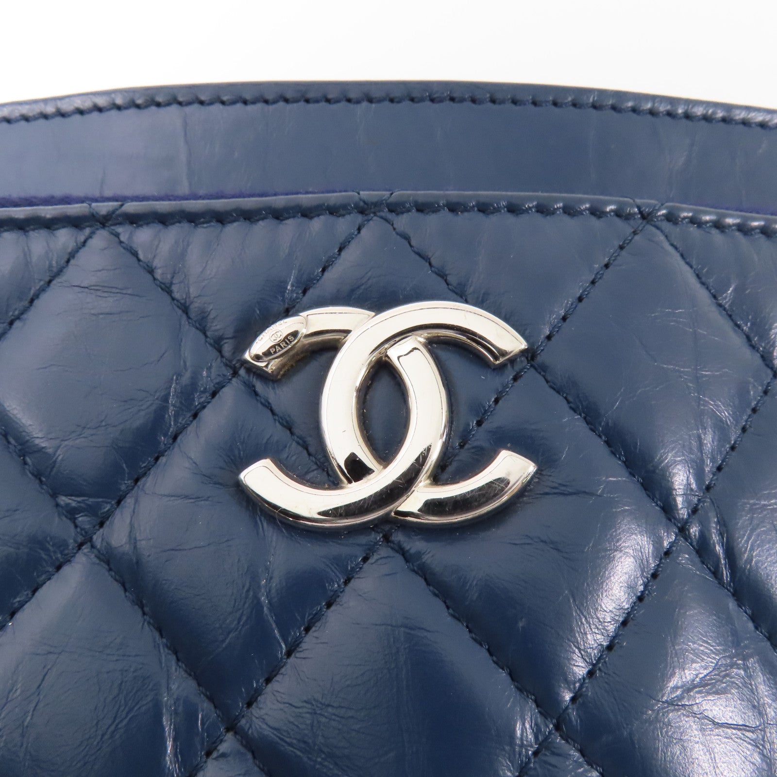 CHANEL 牛皮皮革Chain Shoulder Bag銀扣鏈帶肩背袋
