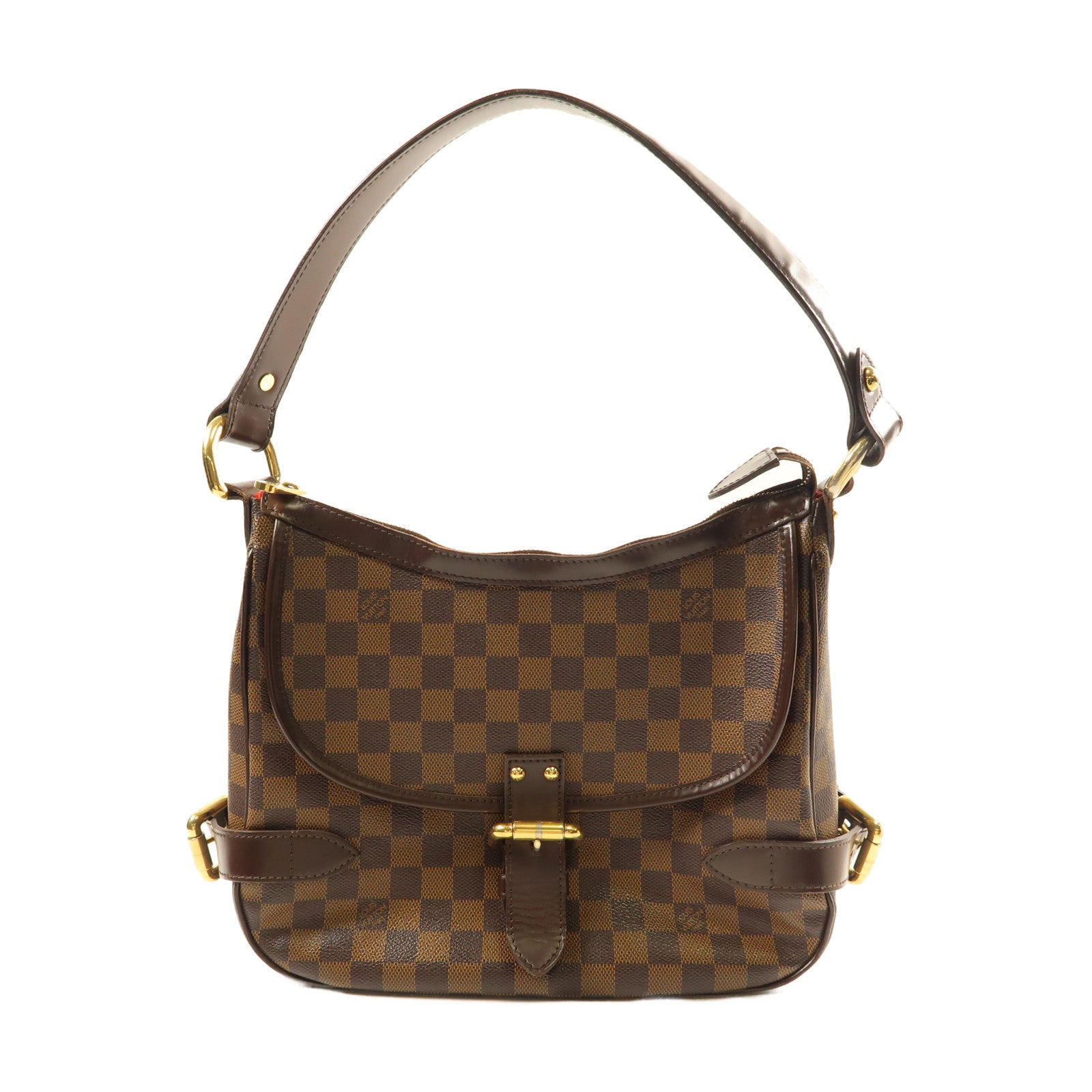 LOUIS VUITTON Damier Highbury金扣肩背袋啡色