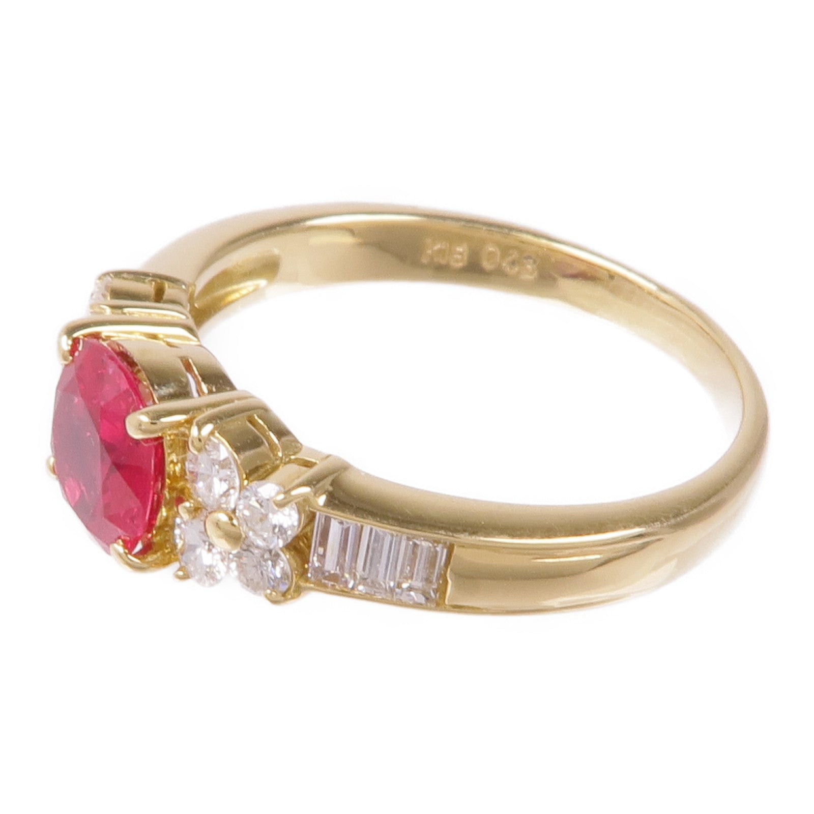 JEWELRY 18K黃金Ruby/Diamond Ring紅寶石/鑽石戒指US#6.25