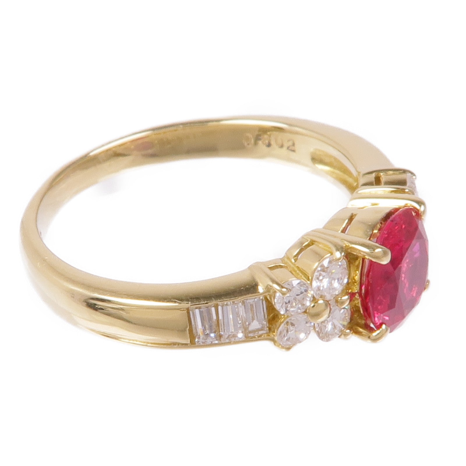 JEWELRY 18K黃金Ruby/Diamond Ring紅寶石/鑽石戒指US#6.25