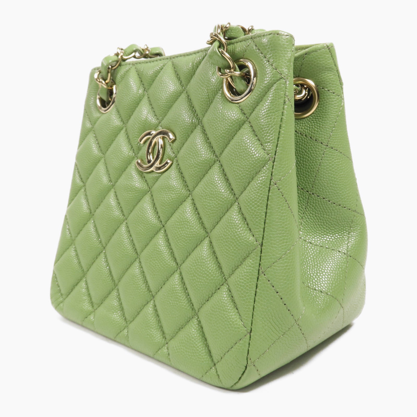 CHANEL 牛皮皮革Shoulder Bag金扣鏈帶肩背袋