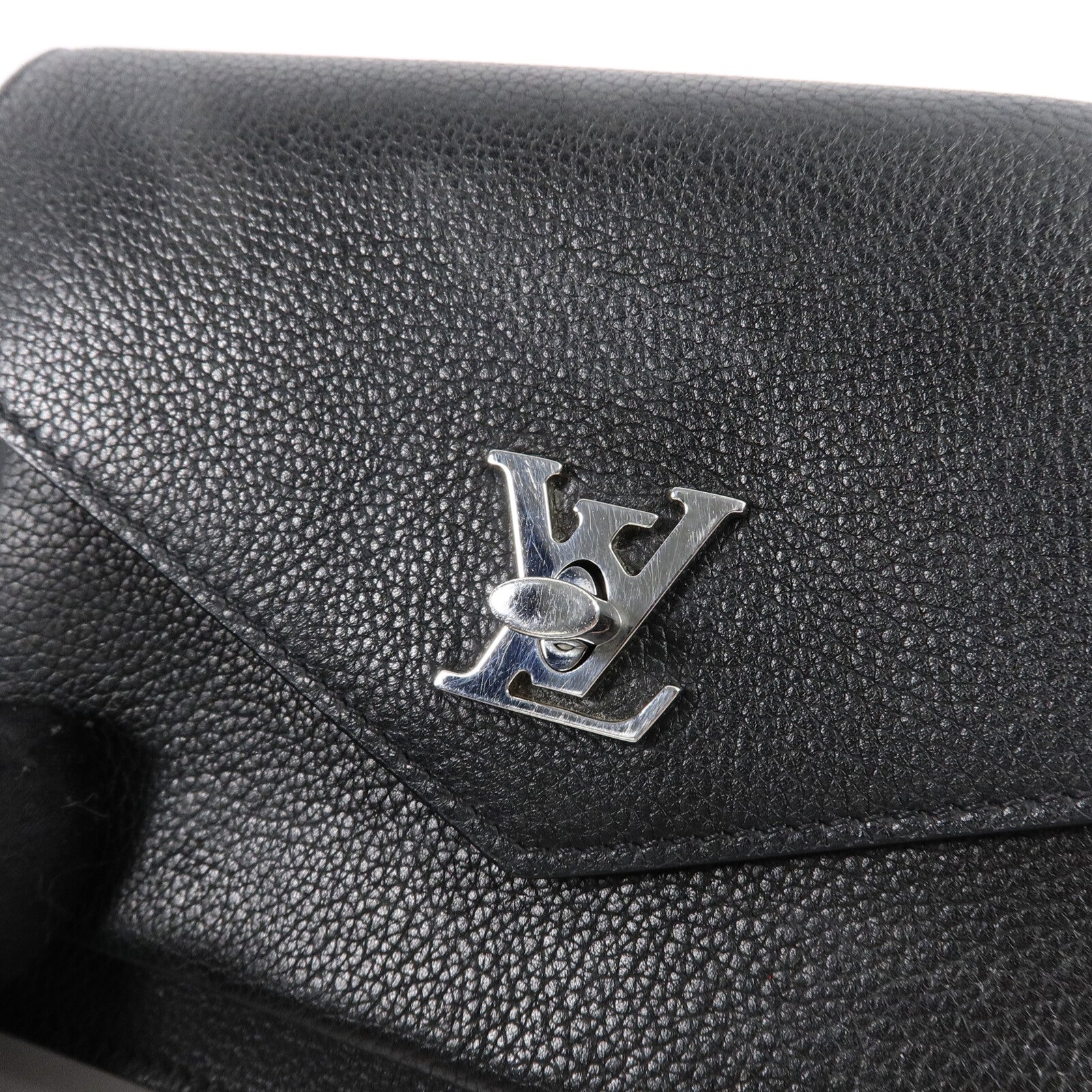 LOUIS VUITTON 牛皮皮革Mylockme銀扣鏈帶肩背袋