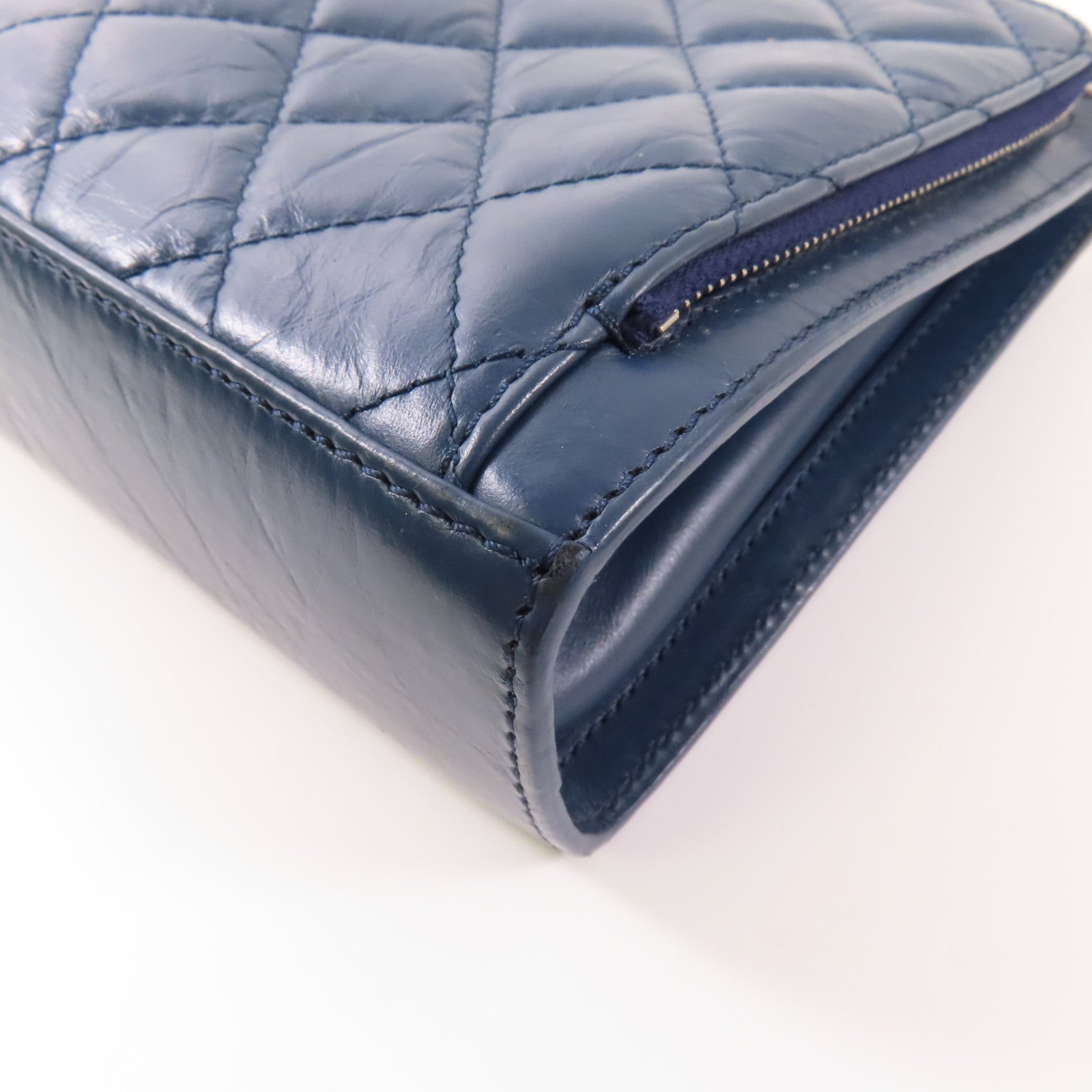 CHANEL 牛皮皮革Chain Shoulder Bag銀扣鏈帶肩背袋