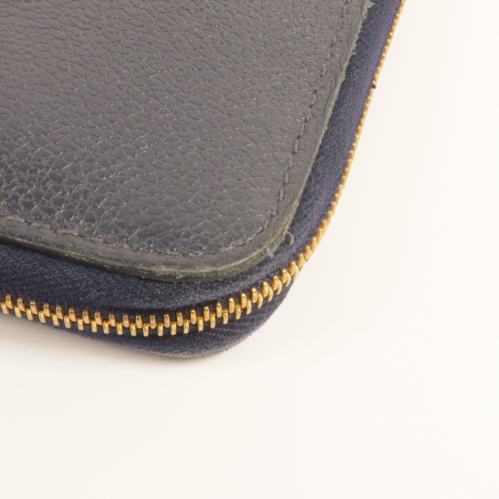 HERMES 【激減優惠】Evercolor皮革Zipper Wallet金扣錢包Bleu Nuit