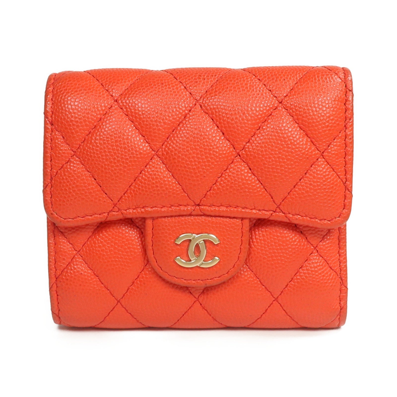 CHANEL 牛皮皮革Wallet金扣錢包