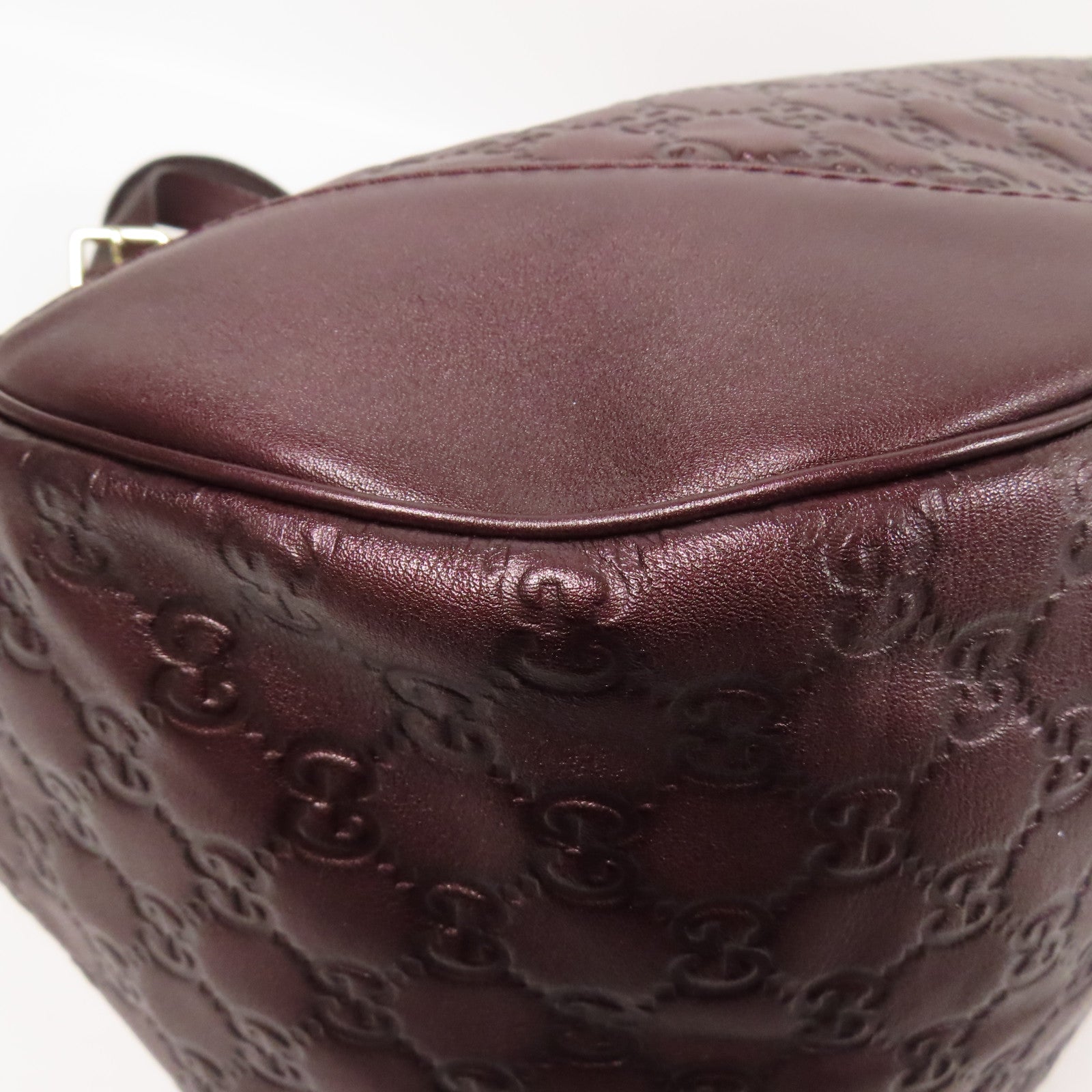 GUCCI GG GHW Guccissima Charlotte Shoulder Bag 203504 Leather Brown 