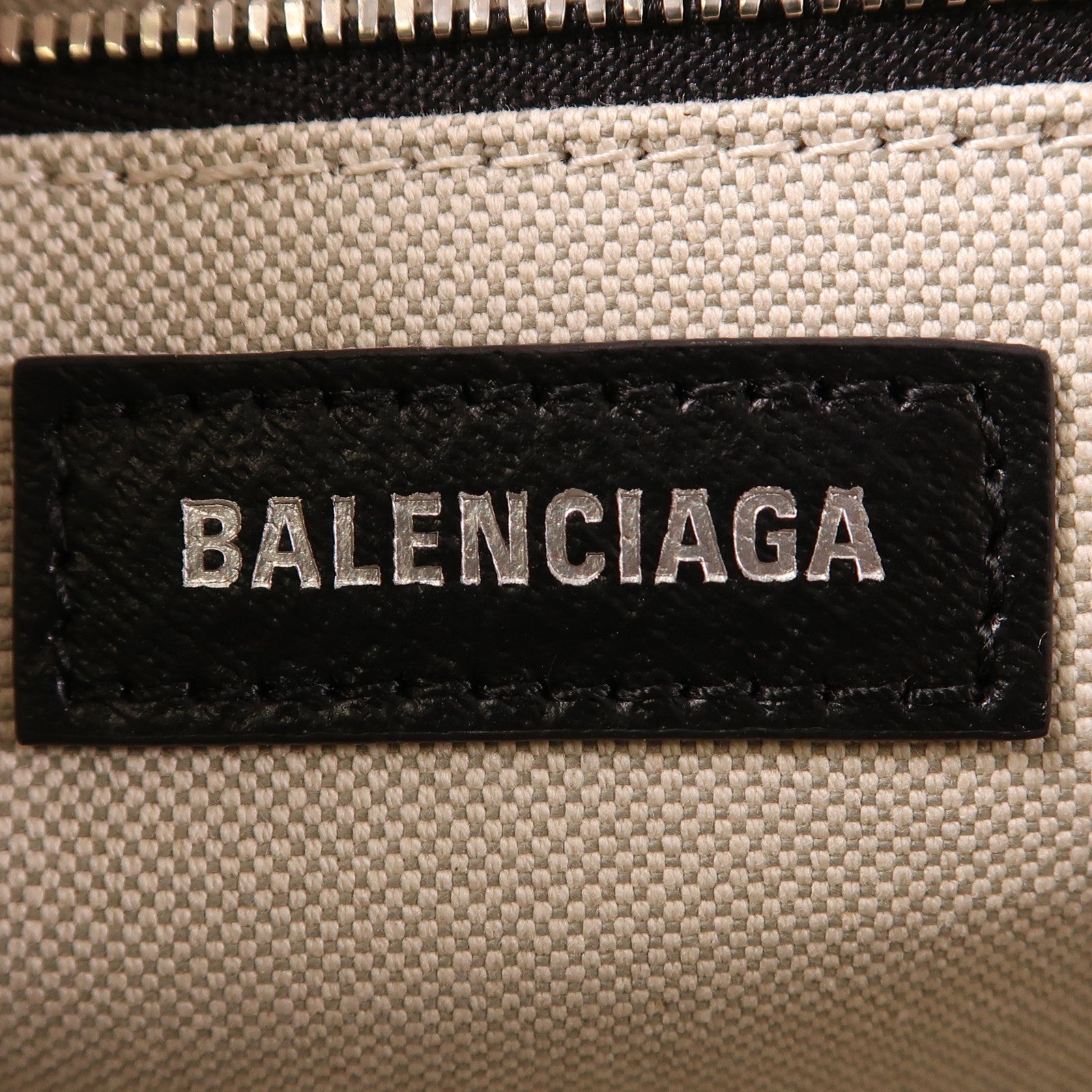 BALENCIAGA 【激減優惠】帆布Biarritz Medium Tote銀扣手挽肩背兩用袋
