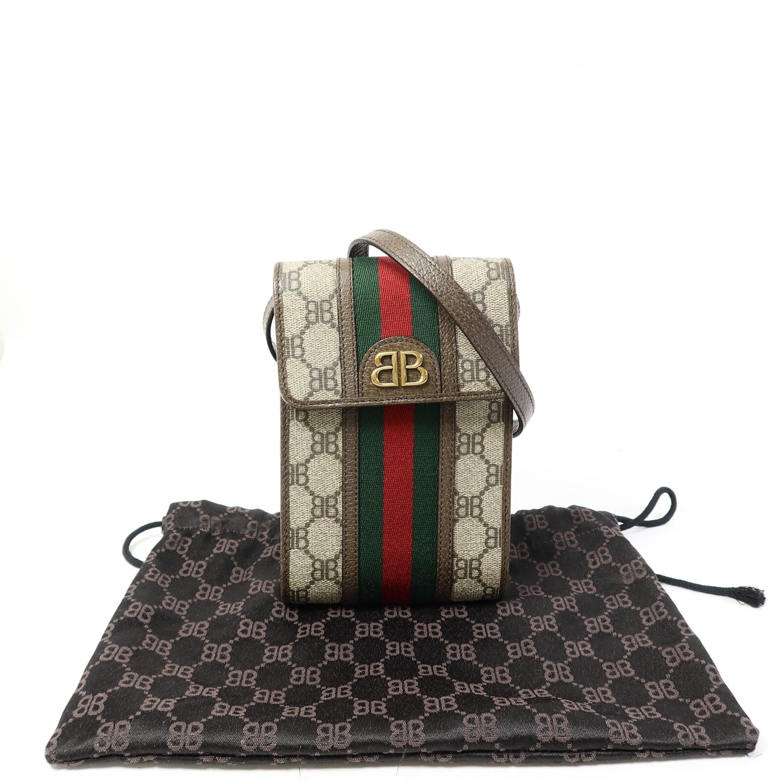 BALENCIAGA 塗層帆布GuccixBalenciaga Shoulder Bag肩背袋