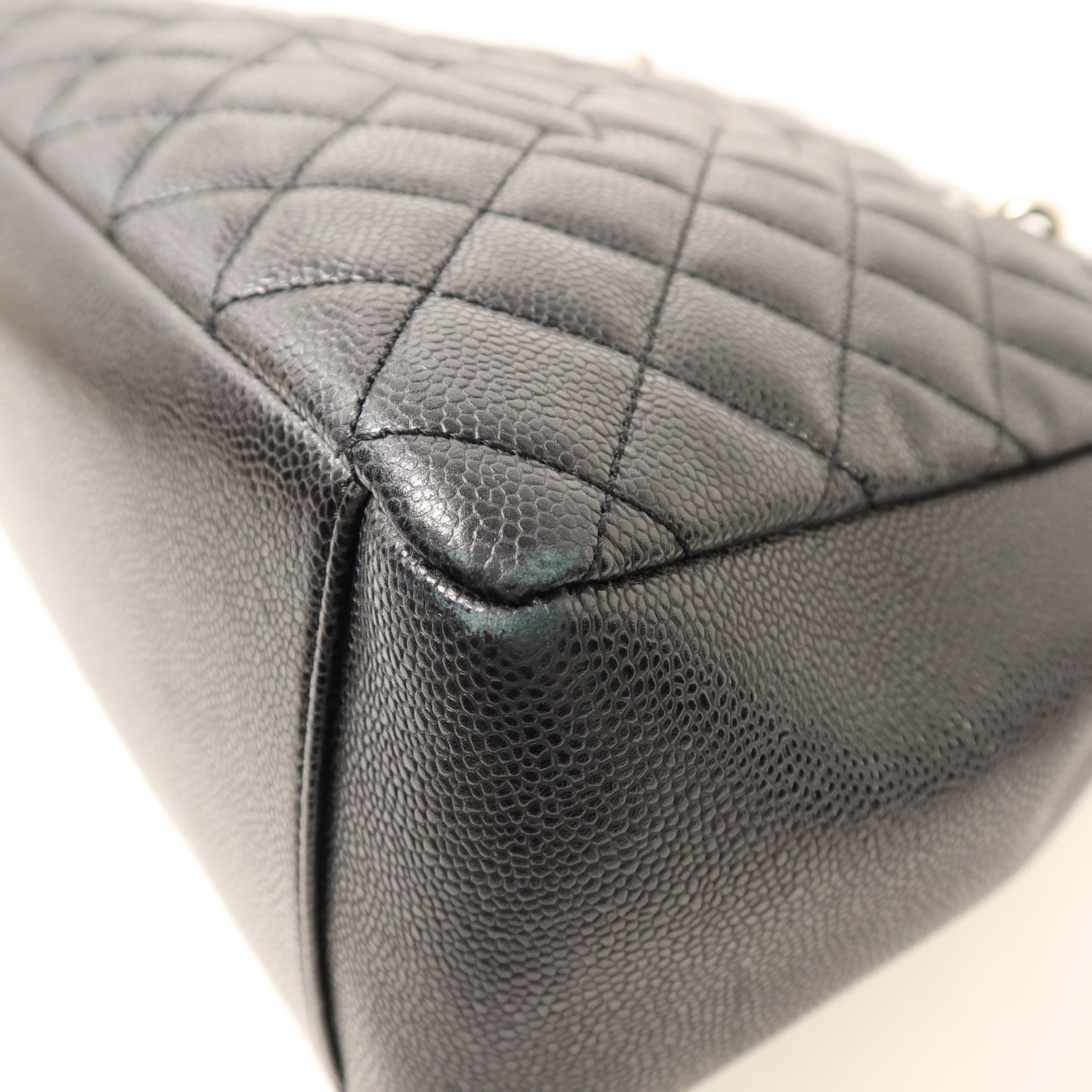 CHANEL 牛皮皮革GST Grand Shopping Tote Bag銀扣鏈帶肩背袋