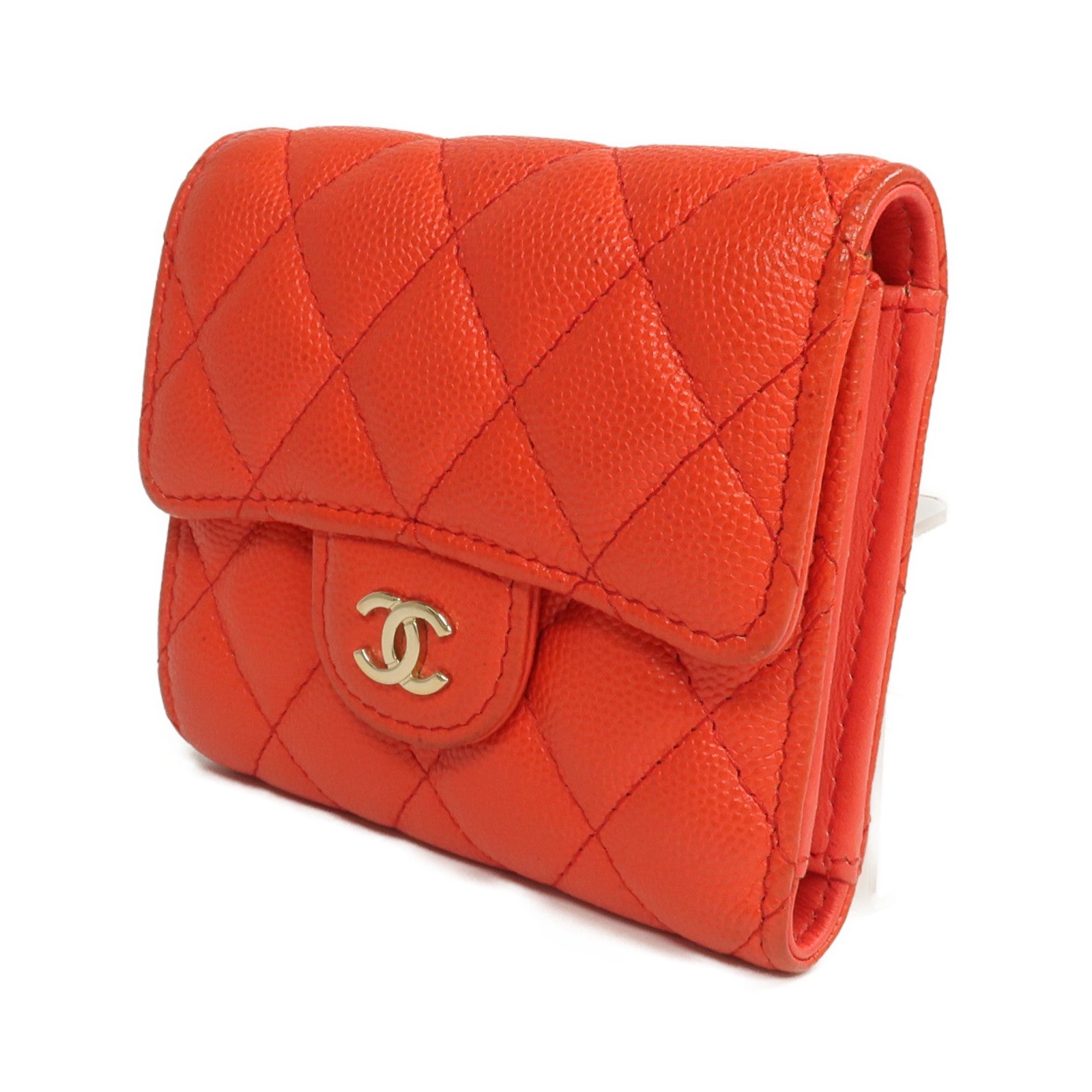 CHANEL 牛皮皮革Wallet金扣錢包