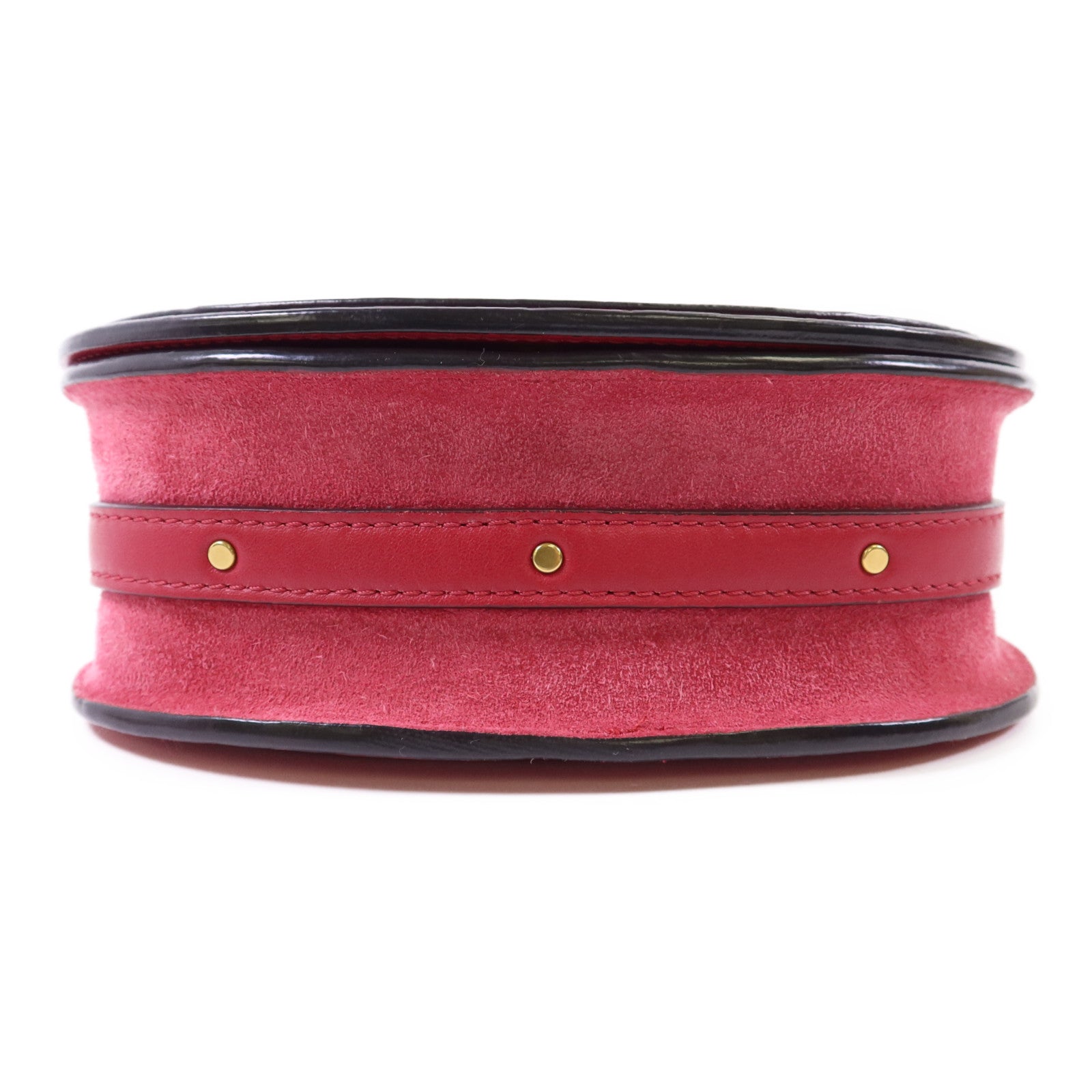 Chloe 牛皮皮革Small Cherry Pink Fuchsia Croc Embossed金扣手挽肩背兩用袋