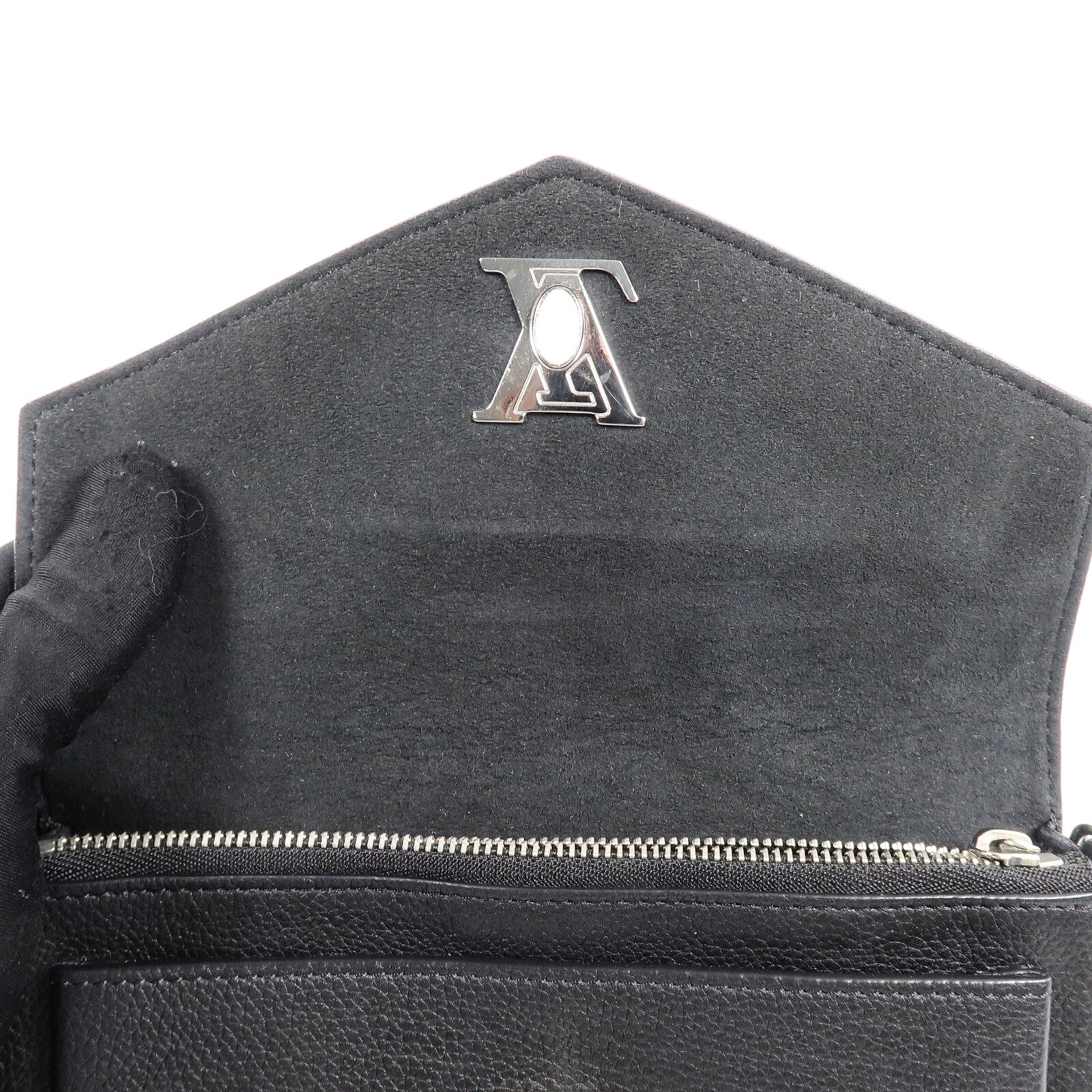 LOUIS VUITTON 牛皮皮革Mylockme銀扣鏈帶肩背袋