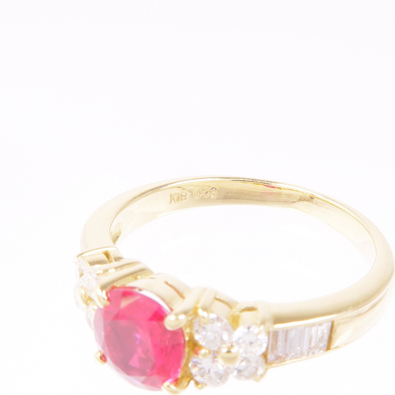 JEWELRY 18K黃金Ruby/Diamond Ring紅寶石/鑽石戒指US#6.25