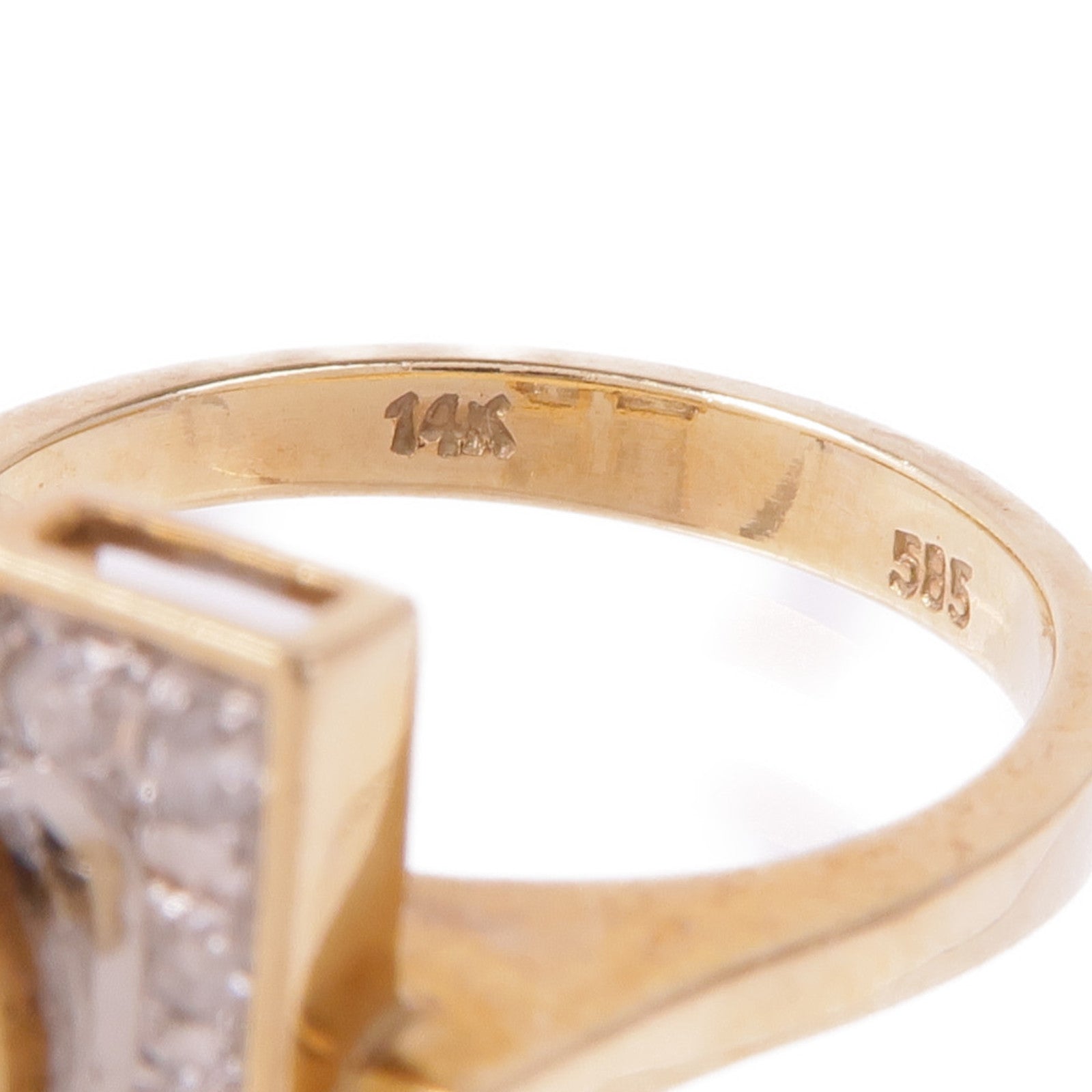 JEWELRY 14K黃金/白金Diamond Jade Ring鑽石/翡翠戒指US#6.25