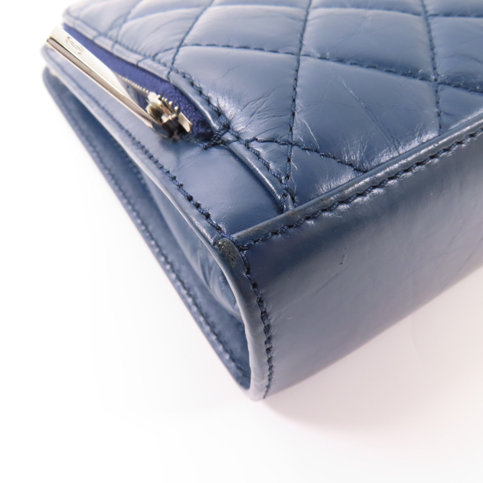 CHANEL 牛皮皮革Chain Shoulder Bag銀扣鏈帶肩背袋