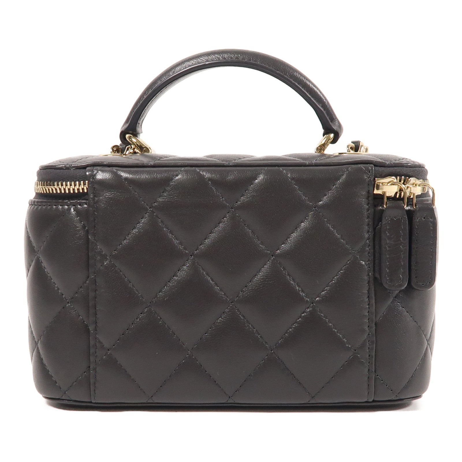 CHANEL 羊皮皮革Vanity Case金扣手挽肩背兩用袋