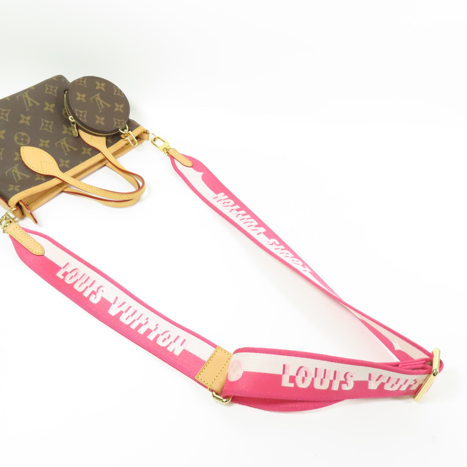 LOUIS VUITTON Monogram Neverfull BB金扣手挽肩背兩用袋