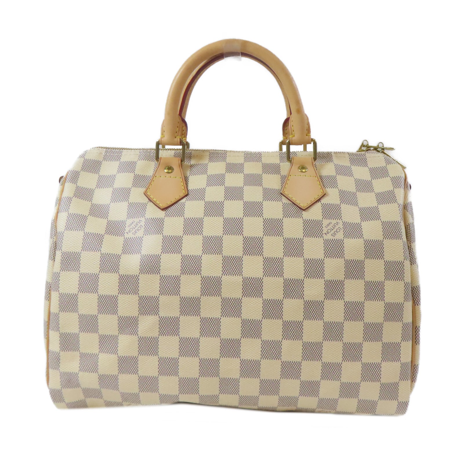 LOUIS VUITTON 【激減優惠】Damier Azur Speedy Bandouliere 30金扣手挽肩背兩用袋白色