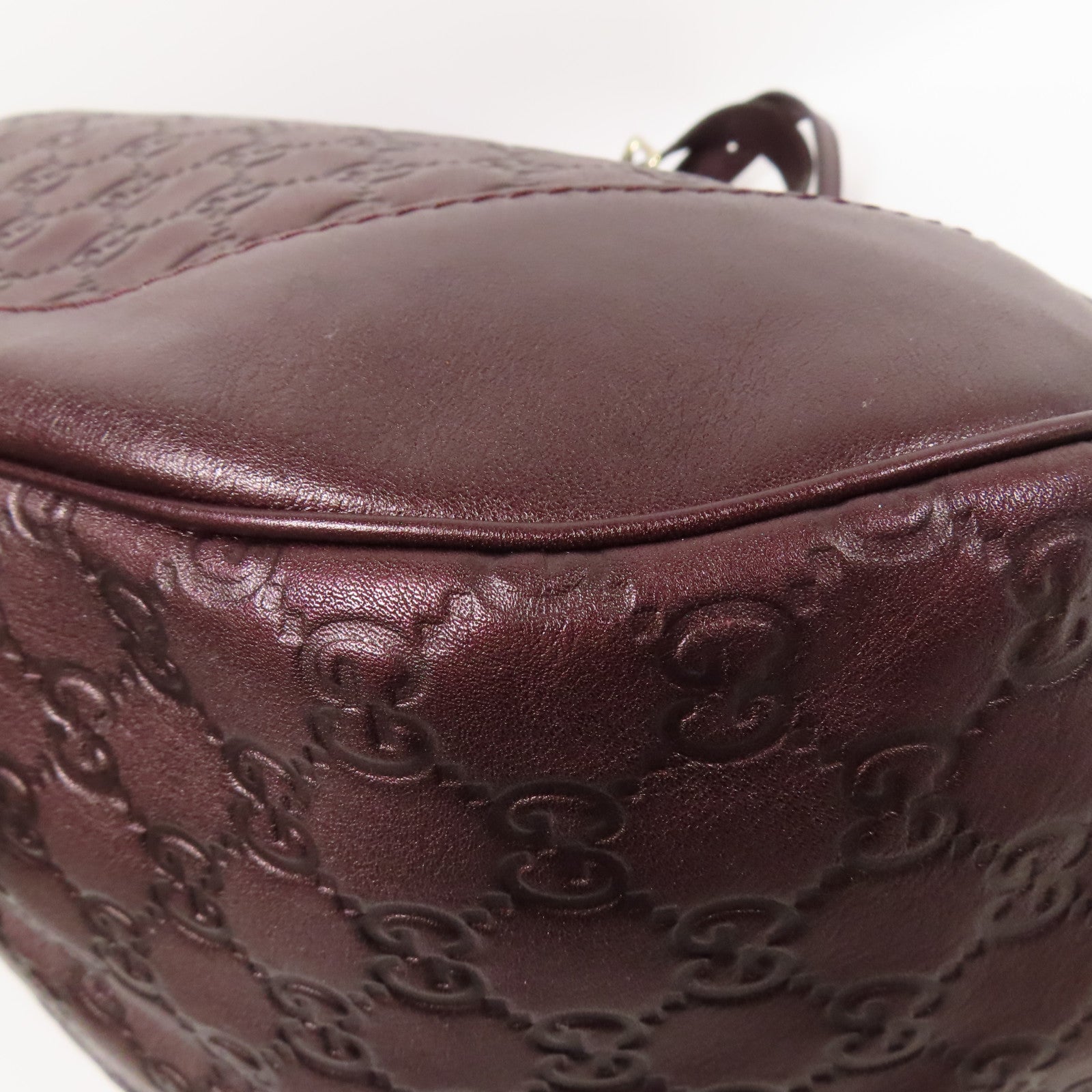 GUCCI GG GHW Guccissima Charlotte Shoulder Bag 203504 Leather Brown 