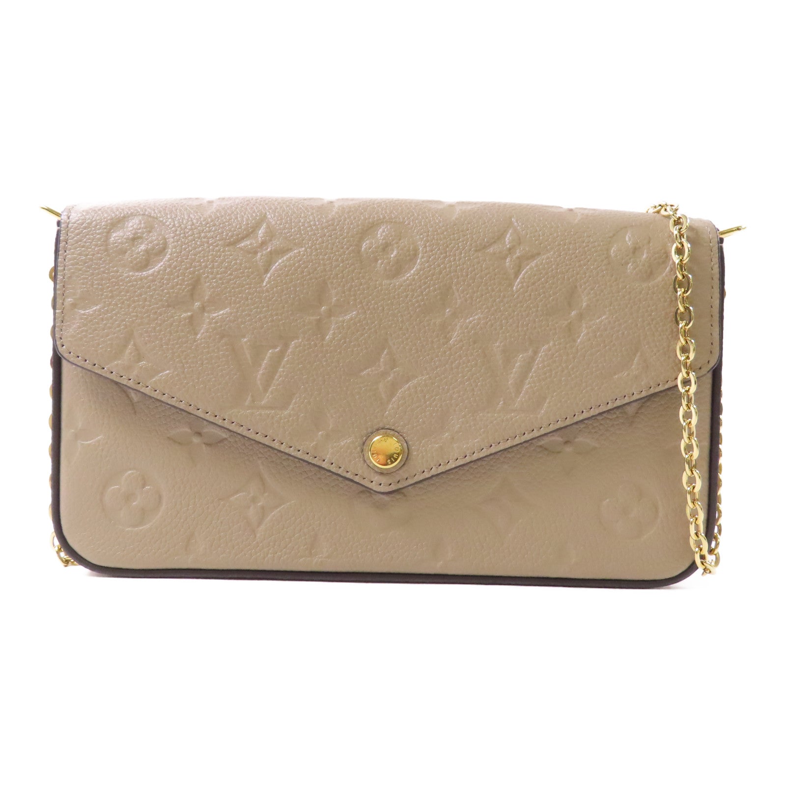 LOUIS VUITTON Monogram Empreinte Felicie Pochette金扣鏈帶肩背袋