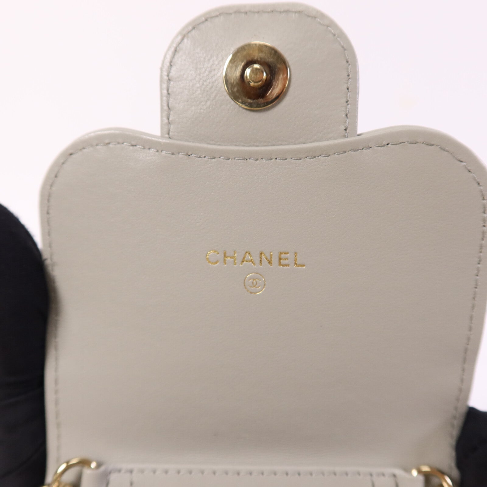 CHANEL 羊皮皮革Chain Shoulder Bag金扣鏈帶肩背袋