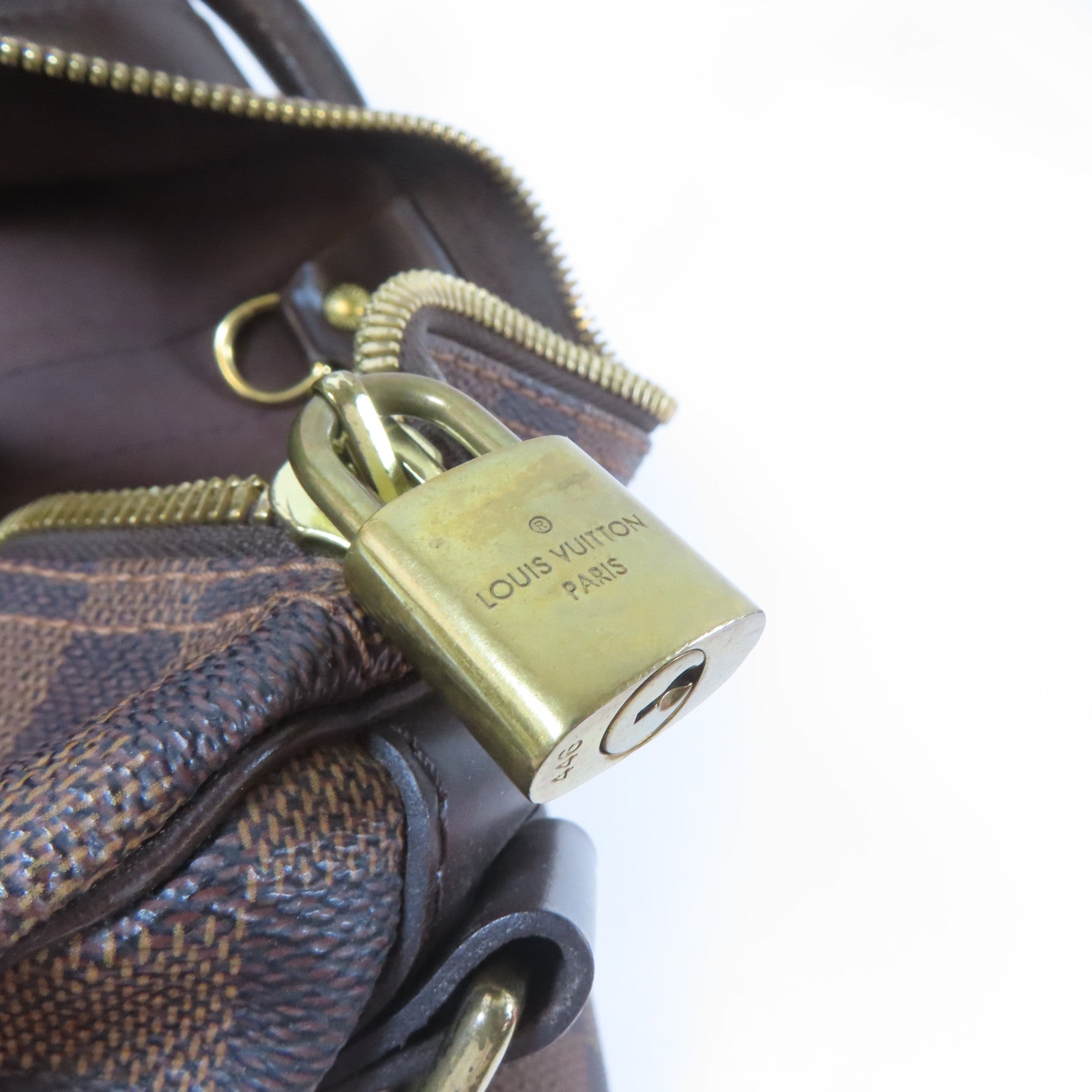 LOUIS VUITTON Damier Keepall Bandouliere 45金扣手挽袋啡色