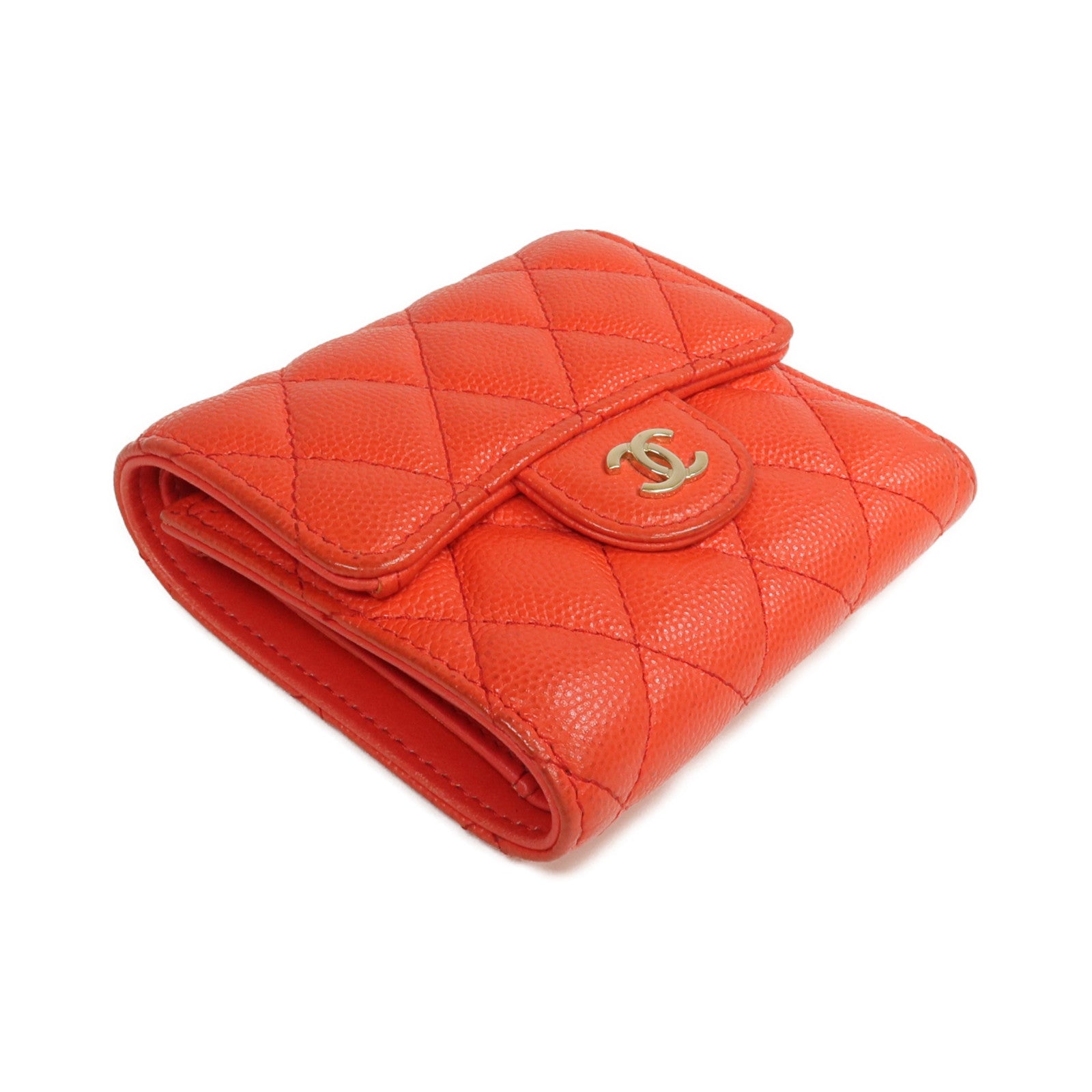 CHANEL 牛皮皮革Wallet金扣錢包