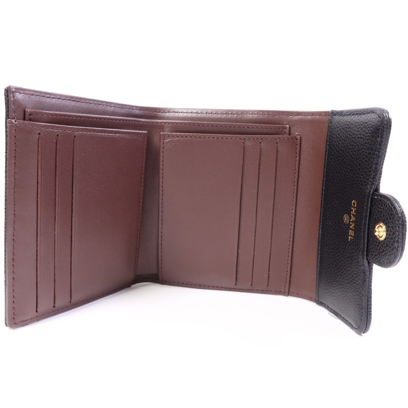 CHANEL 牛皮皮革Wallet金扣錢包