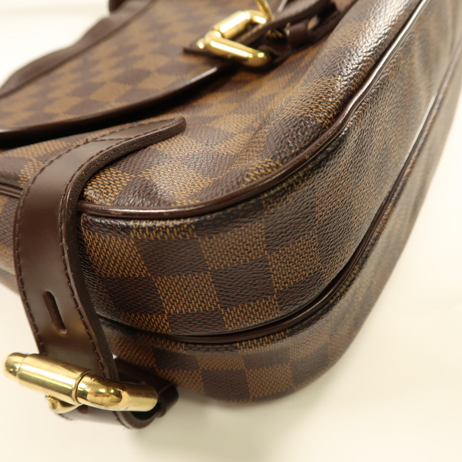 LOUIS VUITTON Damier Highbury金扣肩背袋啡色