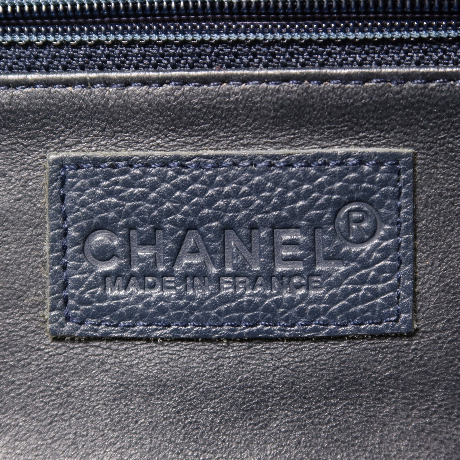 CHANEL 牛皮皮革Boston Bag銀扣手挽袋