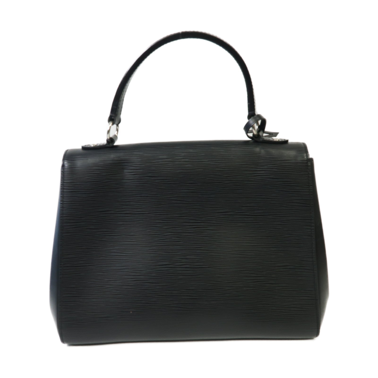 LOUIS VUITTON Epi Cluny MM銀扣手挽肩背兩用袋黑色