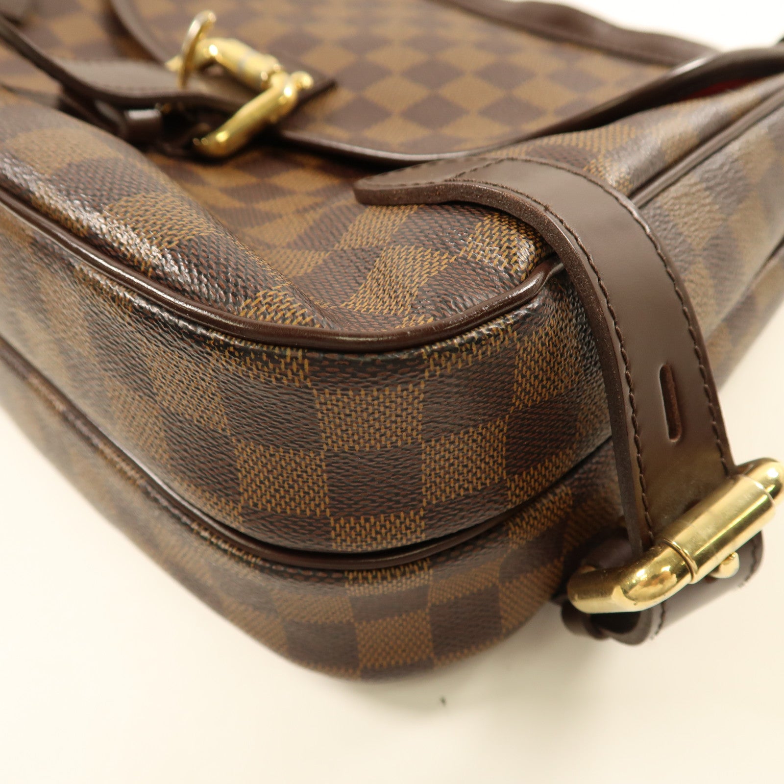 LOUIS VUITTON Damier Highbury金扣肩背袋啡色
