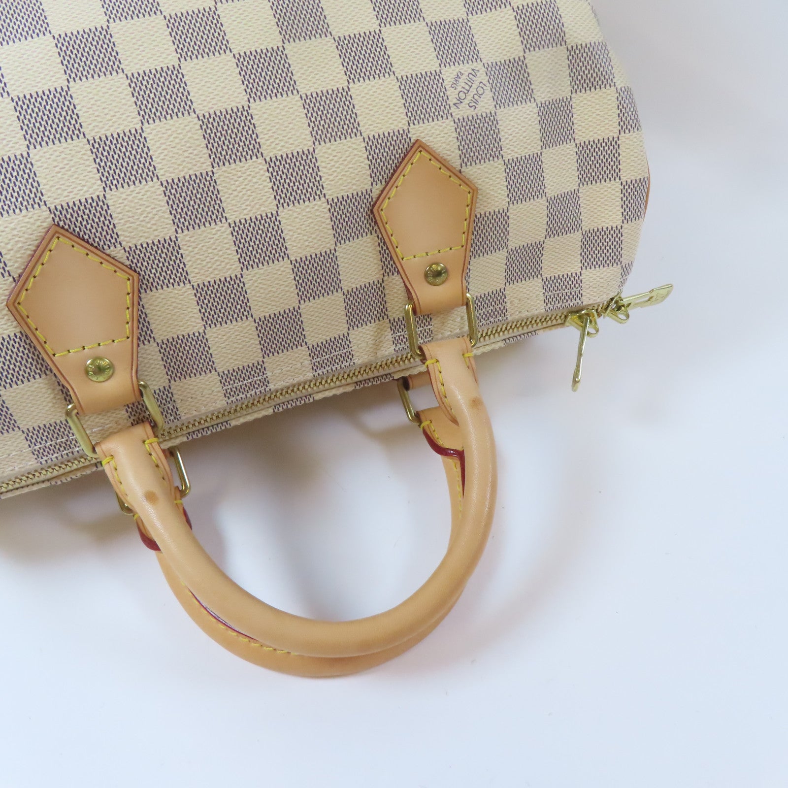 LOUIS VUITTON 【激減優惠】Damier Azur Speedy Bandouliere 30金扣手挽肩背兩用袋白色