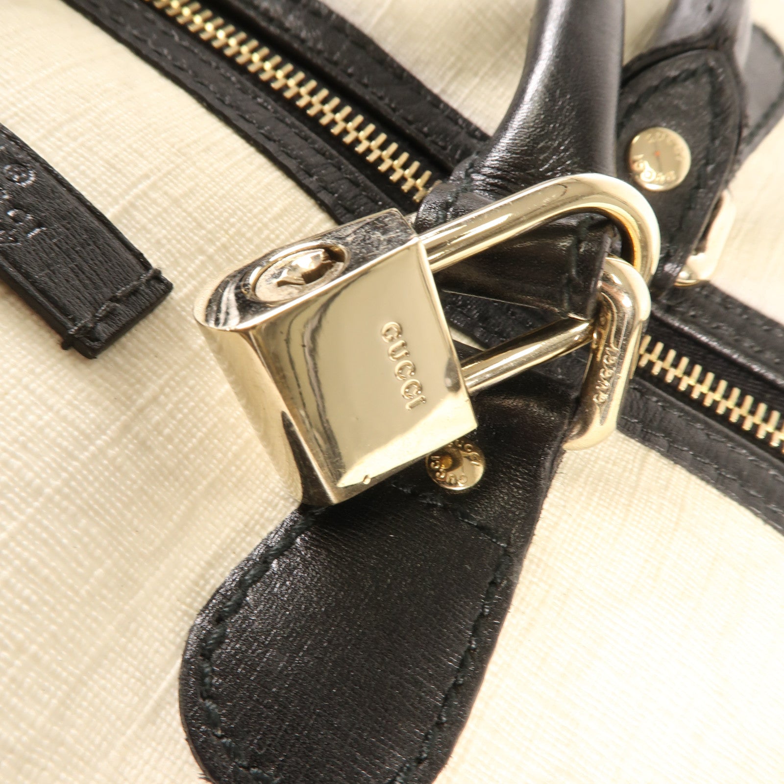 GUCCI 塗層帆布Shoulder Bag金扣手挽肩背兩用袋